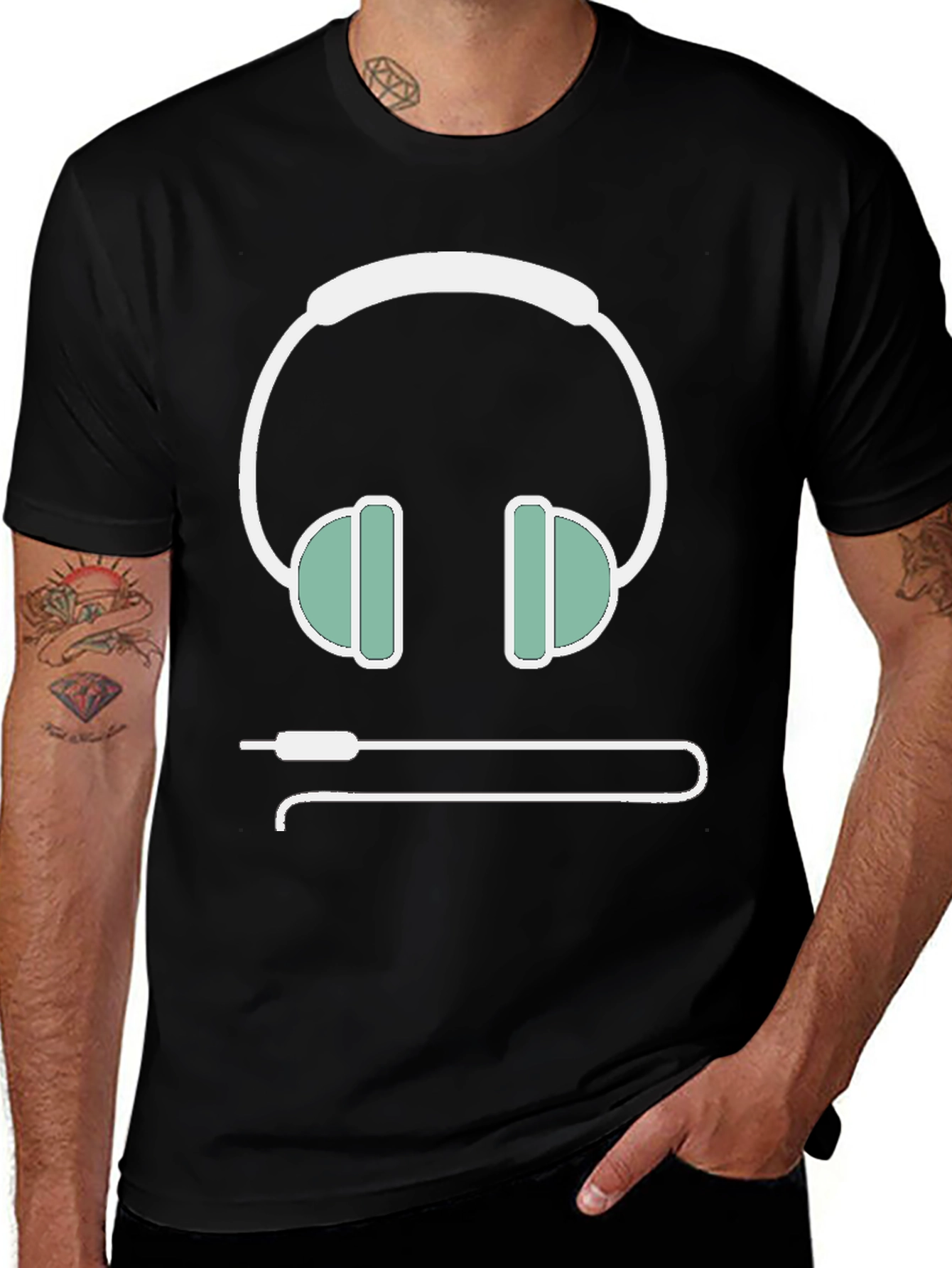 Variant 17 of Headphone Graphic Tee - Music Lover's T-Shirt