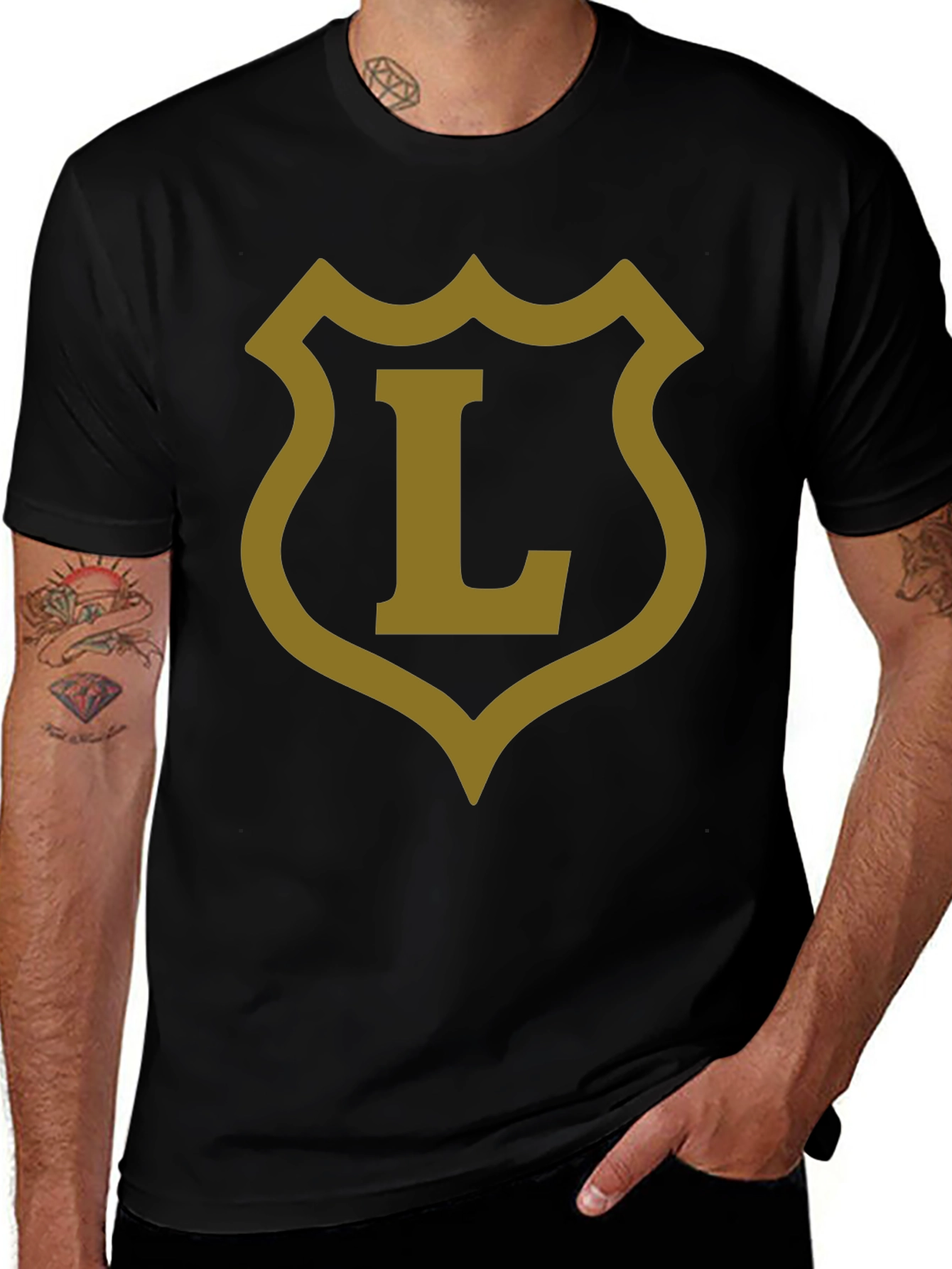 Variant 17 of Shield L Graphic Tee - Casual Black T-Shirt