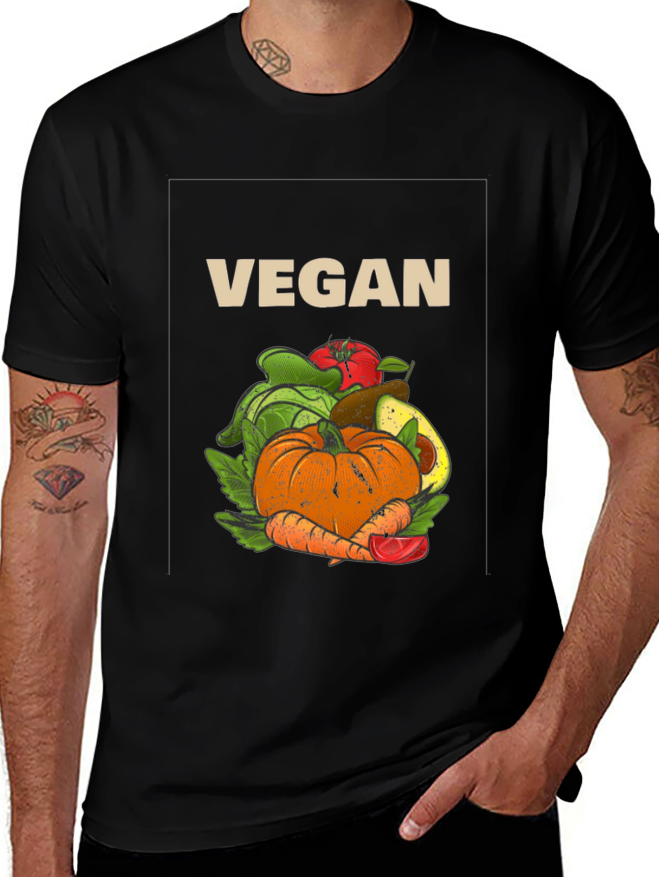 Variant 13 of Vegan T-Shirt: Fresh Vegetable Design