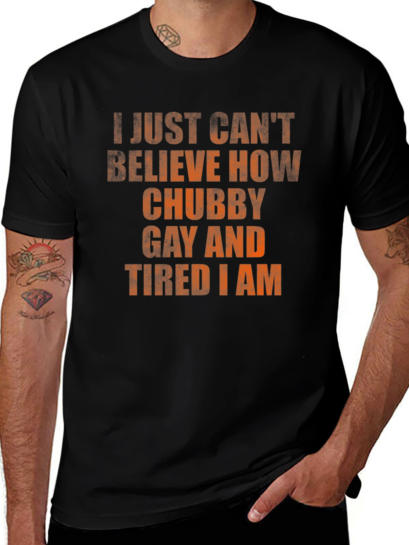 Variant 10 of Chubby Gay Tired Statement T-Shirt