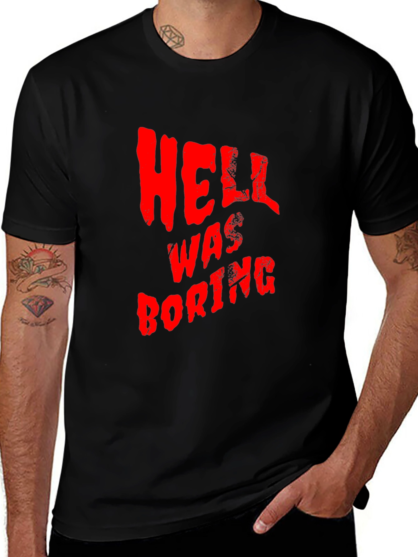 Variant 19 of Hell Was Boring T-Shirt - Funny Graphic Tee