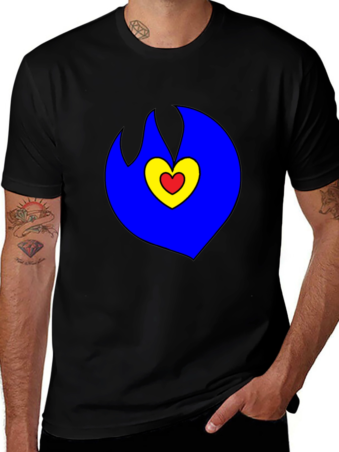 Variant 26 of Heart Flame Graphic Tee - Bold & Unique Design