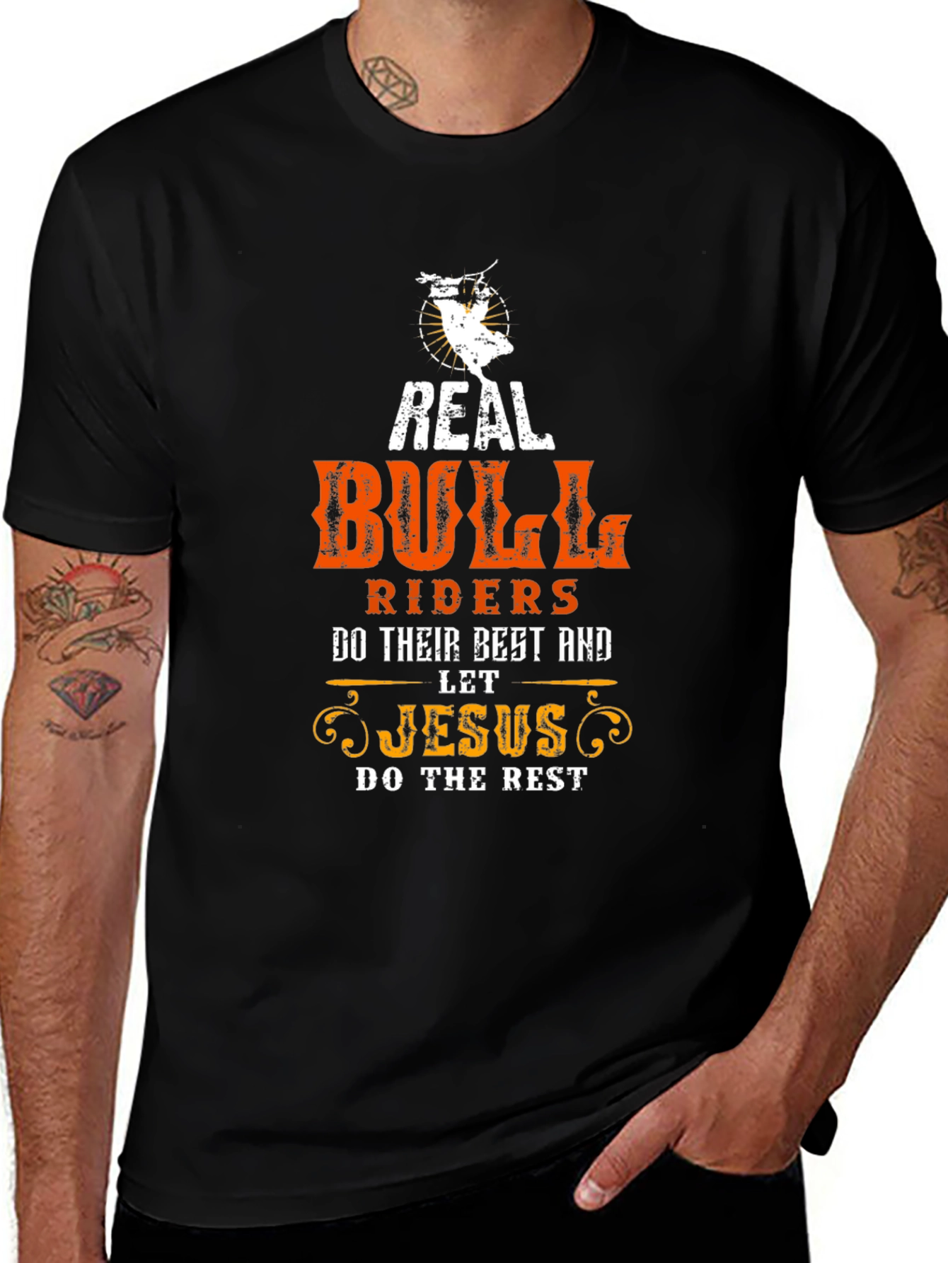 Variant 12 of Real Bull Riders T-Shirt - Let Jesus Do the Rest