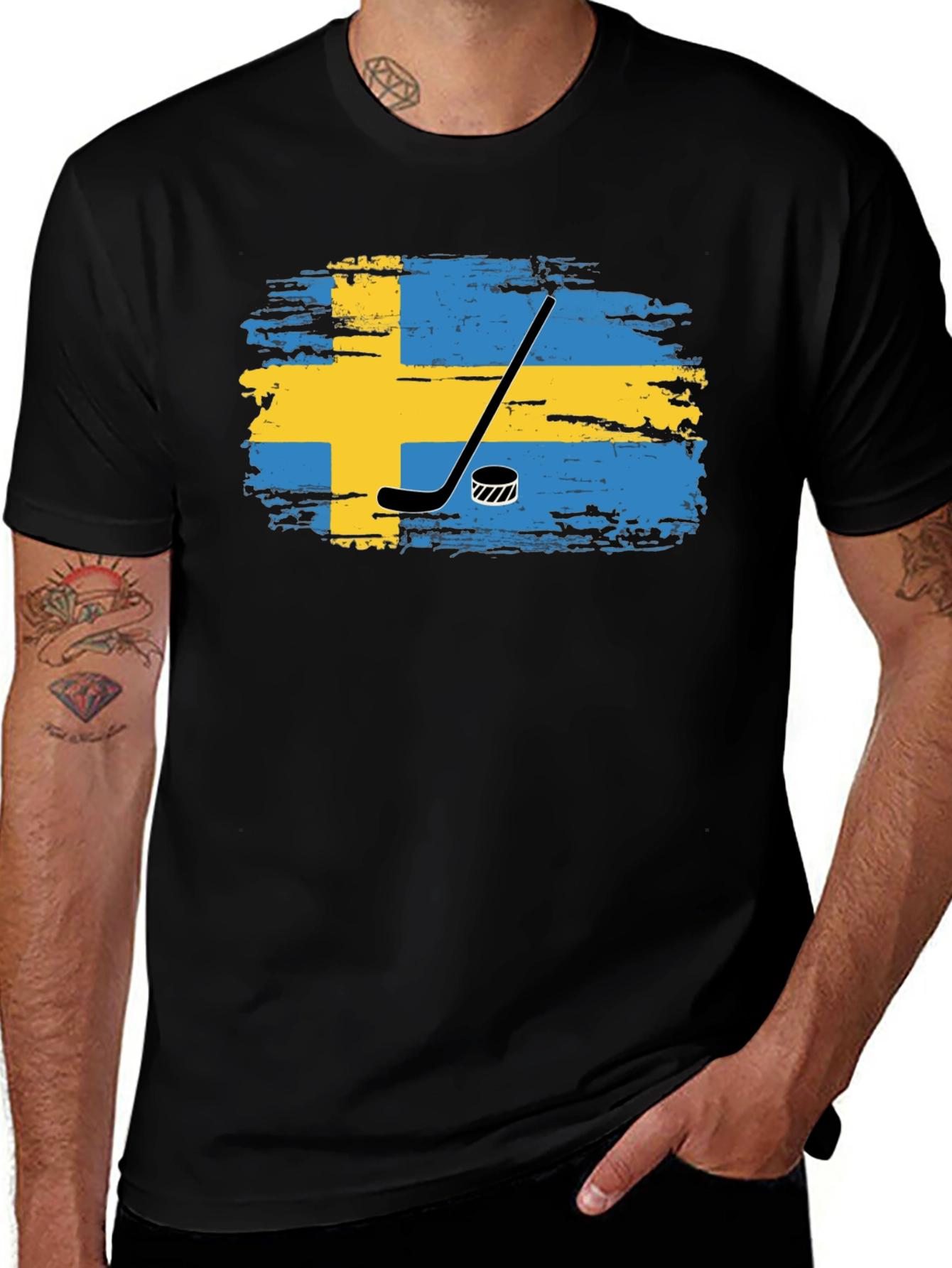 Variant 22 of Sweden Hockey T-Shirt - Swedish Flag Tee