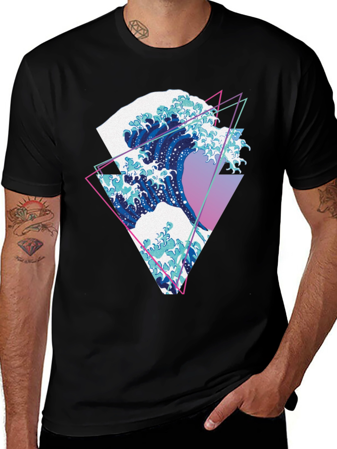 Great Wave Tee - Black Graphic T-Shirt