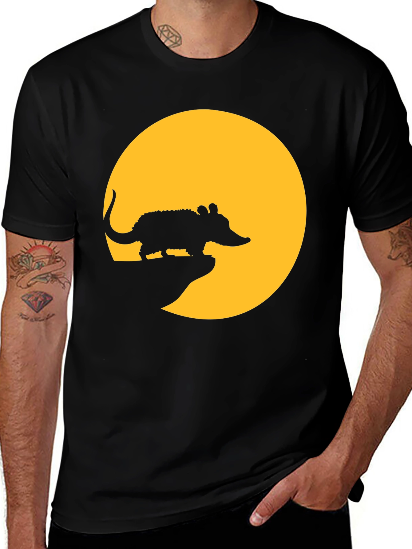 Variant 8 of Armadillo Moon Men's Black T-Shirt