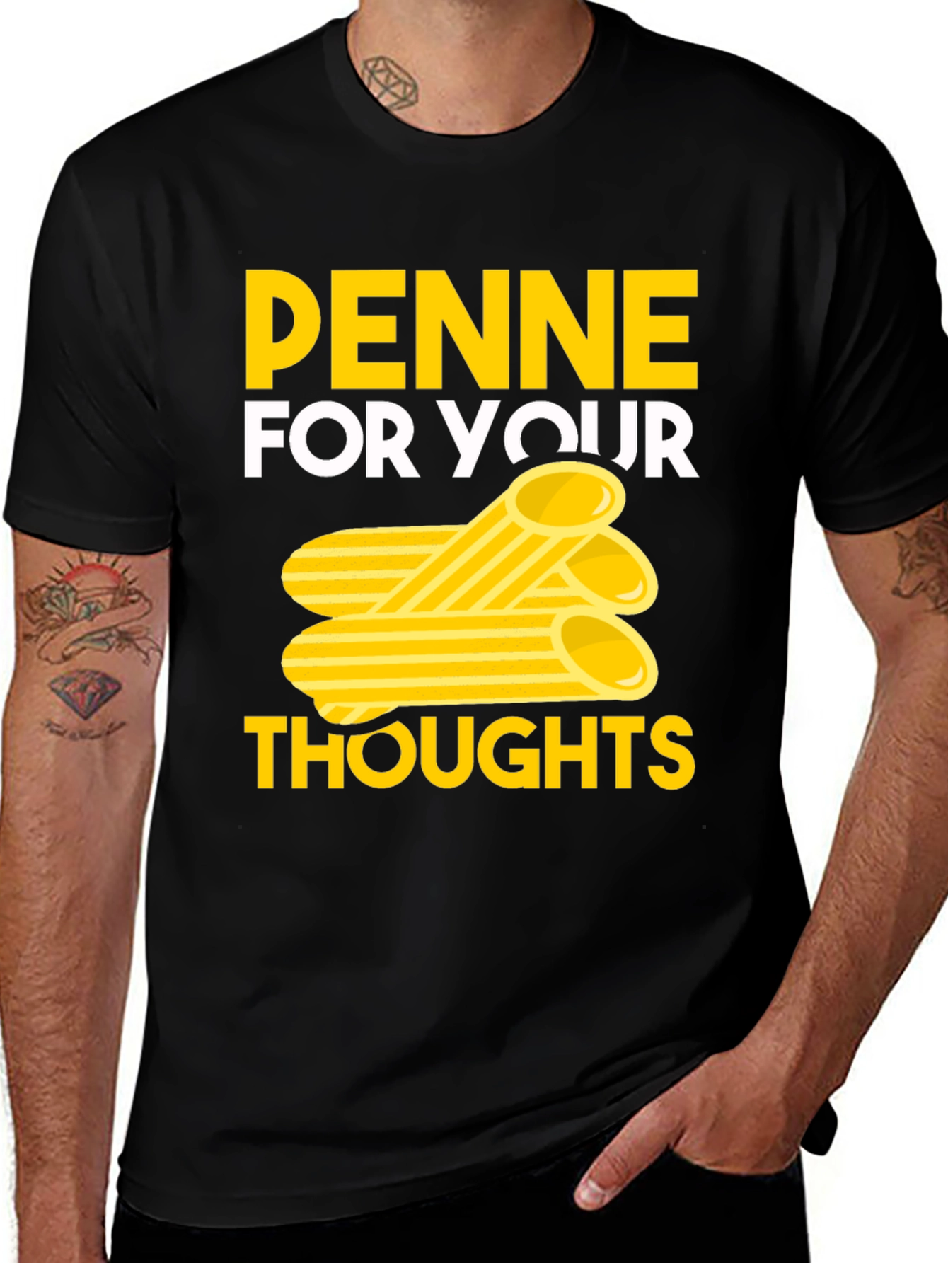 Variant 5 of Penne For Your Thoughts Black Graphic Tee