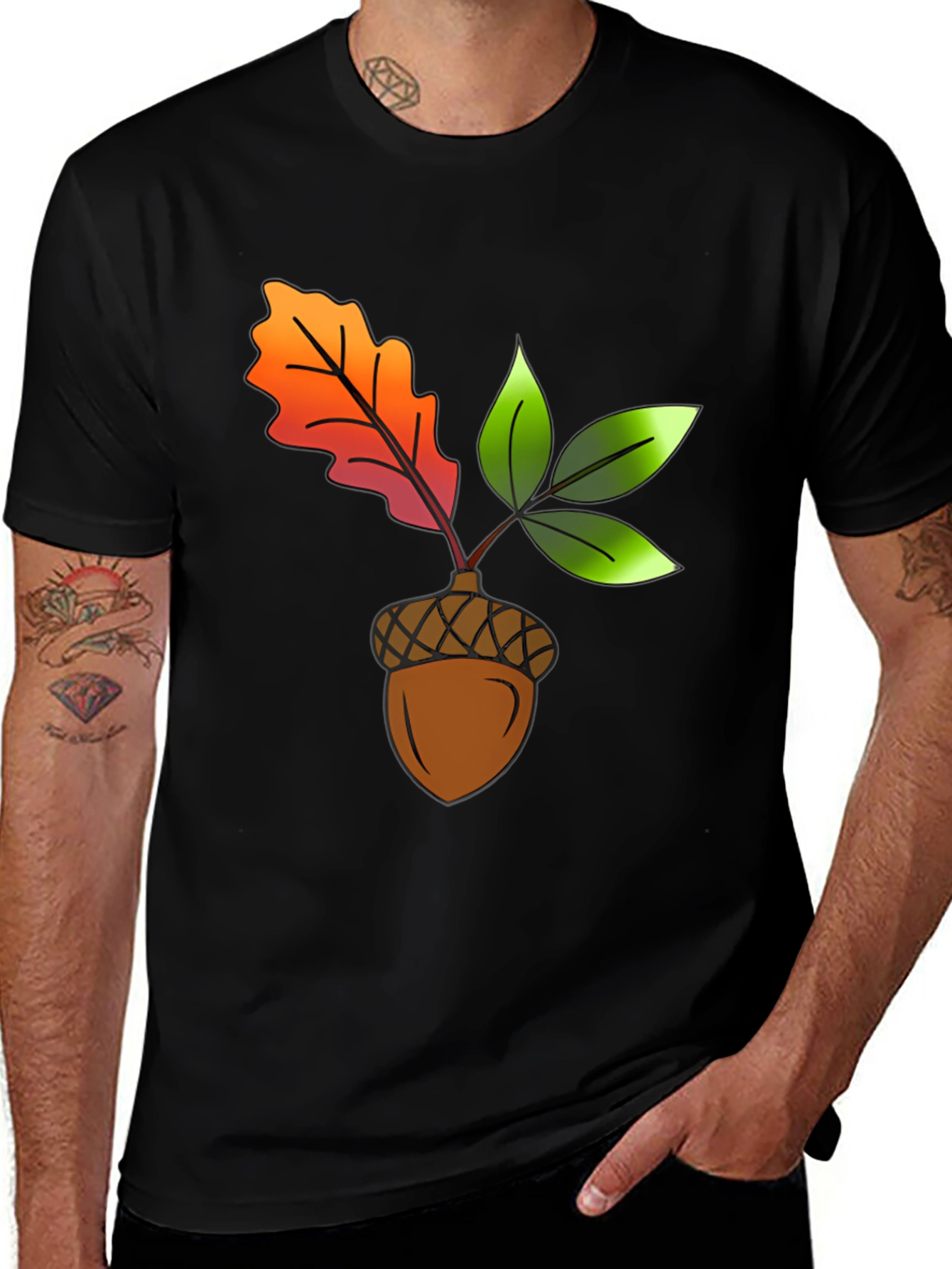 Variant 11 of Acorn & Leaves Graphic T-Shirt