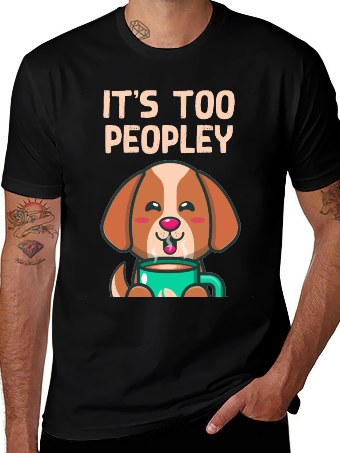 Variant 3 of Too Peopley Dog Coffee T-Shirt