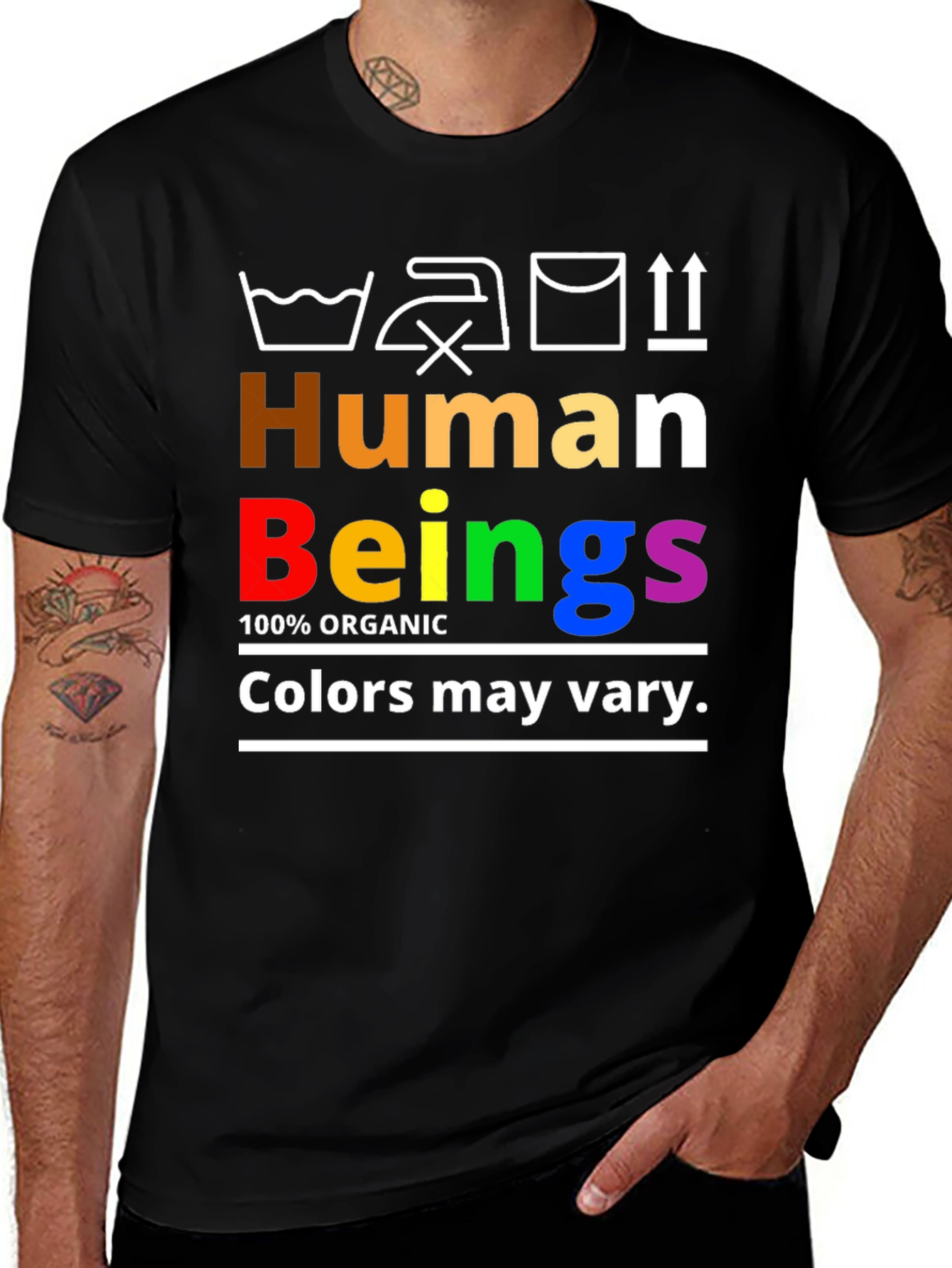 Variant 14 of Human Beings Organic Rainbow Pride T-Shirt