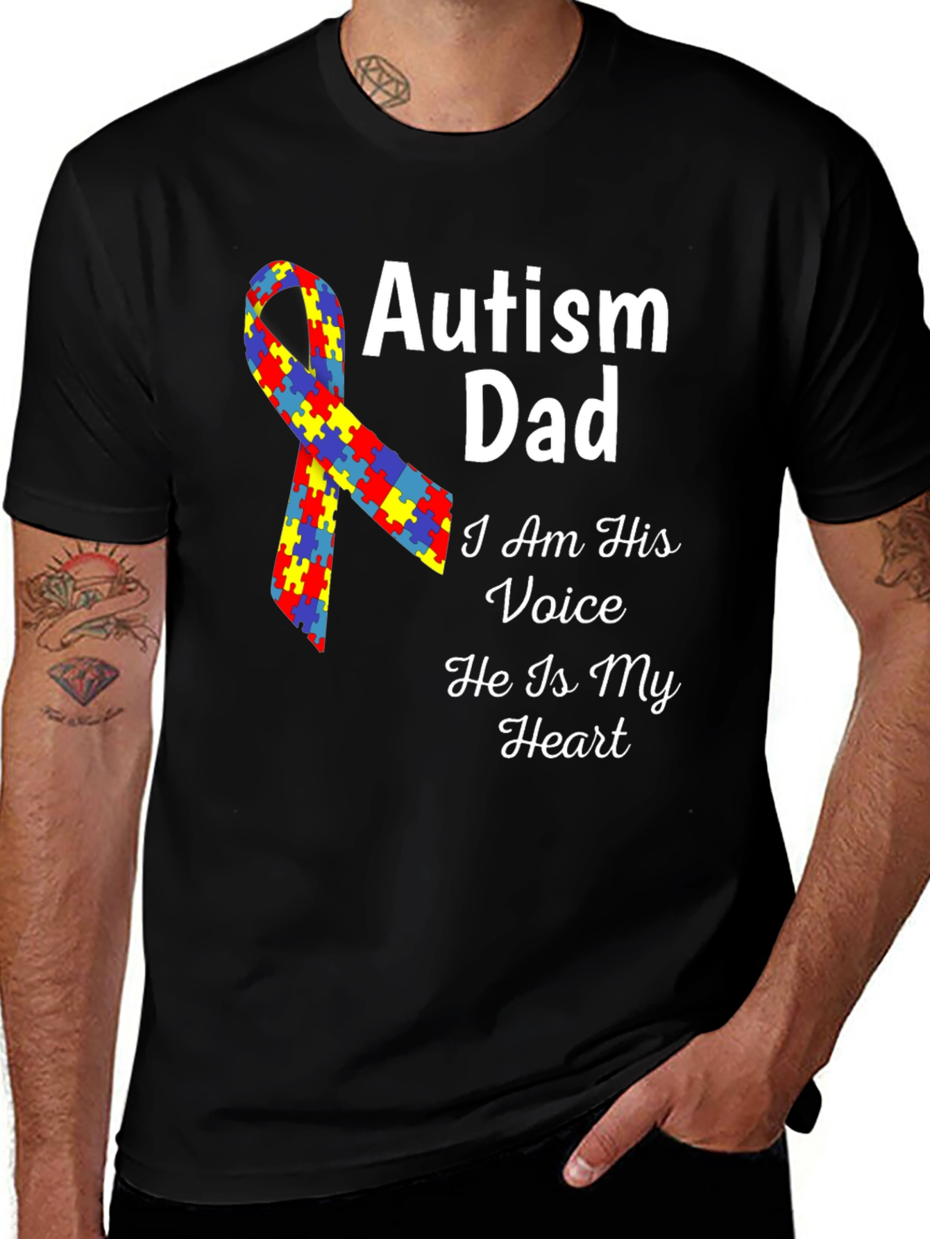 Autism Dad T-Shirt - Voice and Heart