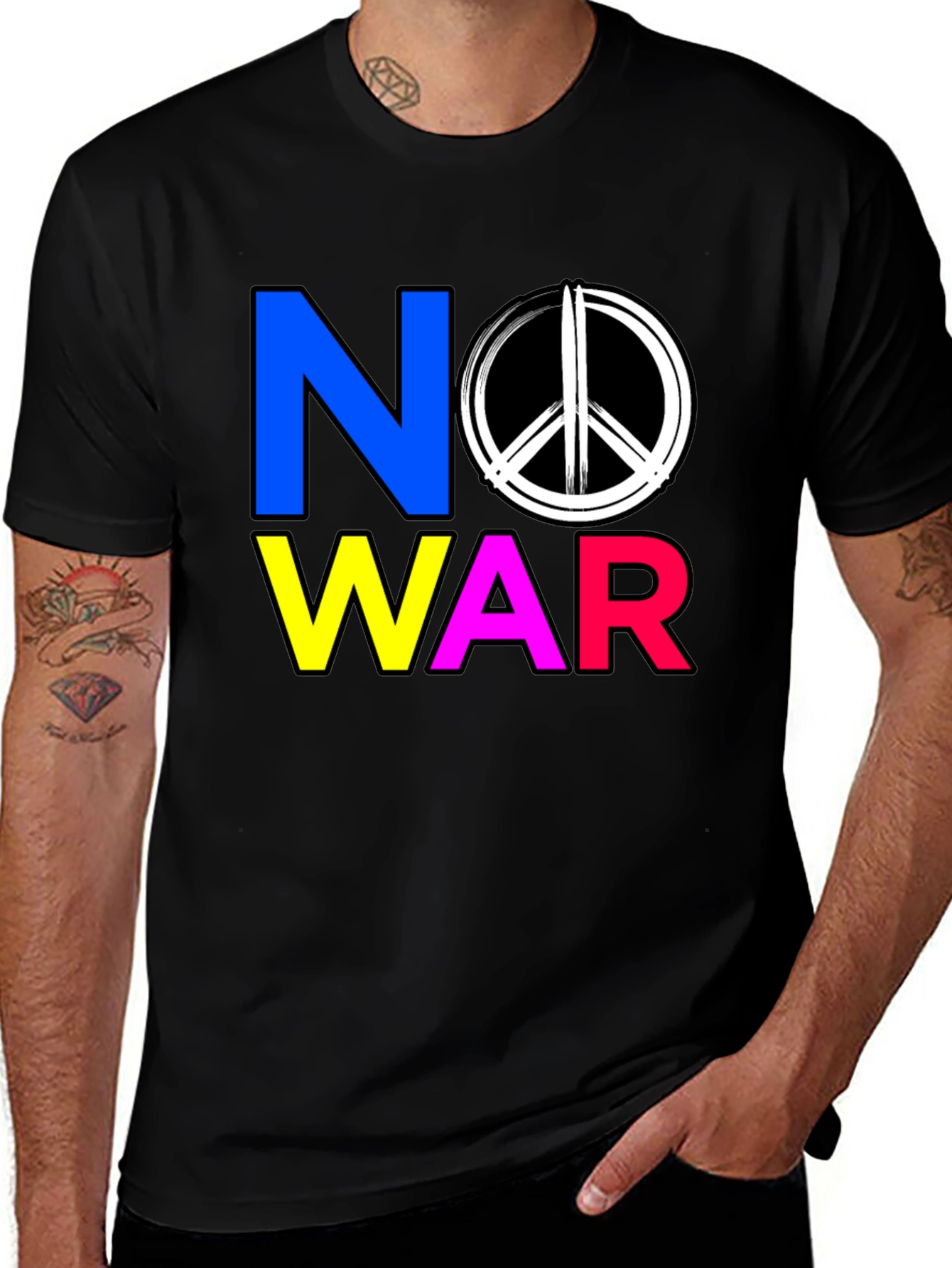 Variant 19 of No War Graphic T-Shirt - Peace Symbol Tee