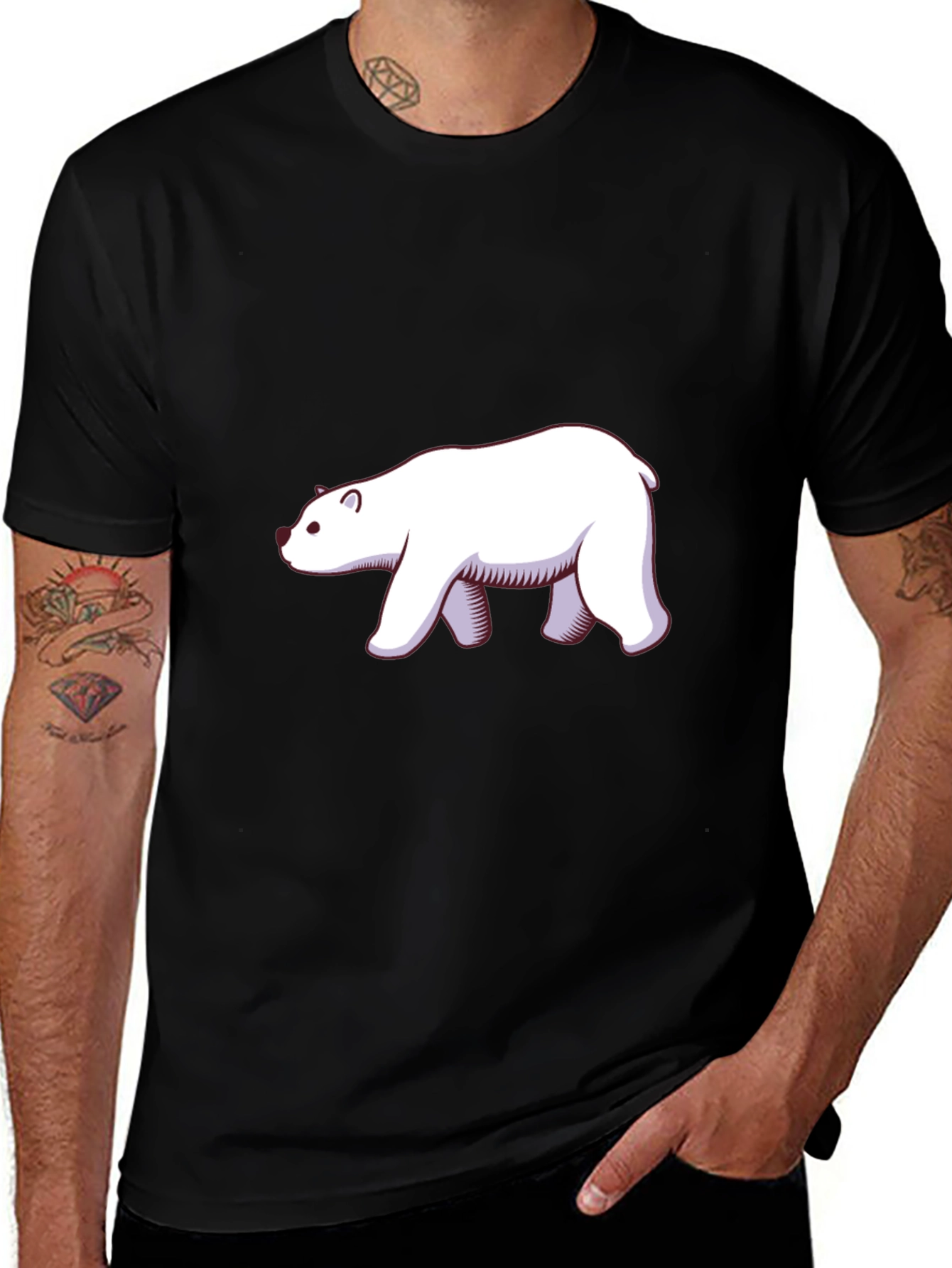 Variant 19 of Cool Bear Graphic Tee - Black Cotton T-Shirt
