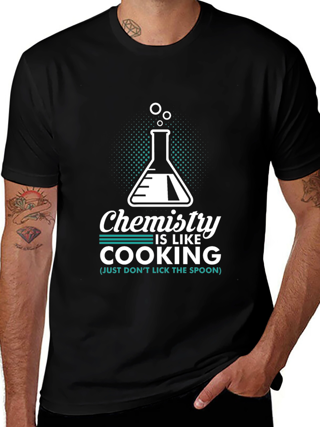 Variant 5 of Chemistry is Like Cooking Black T-Shirt