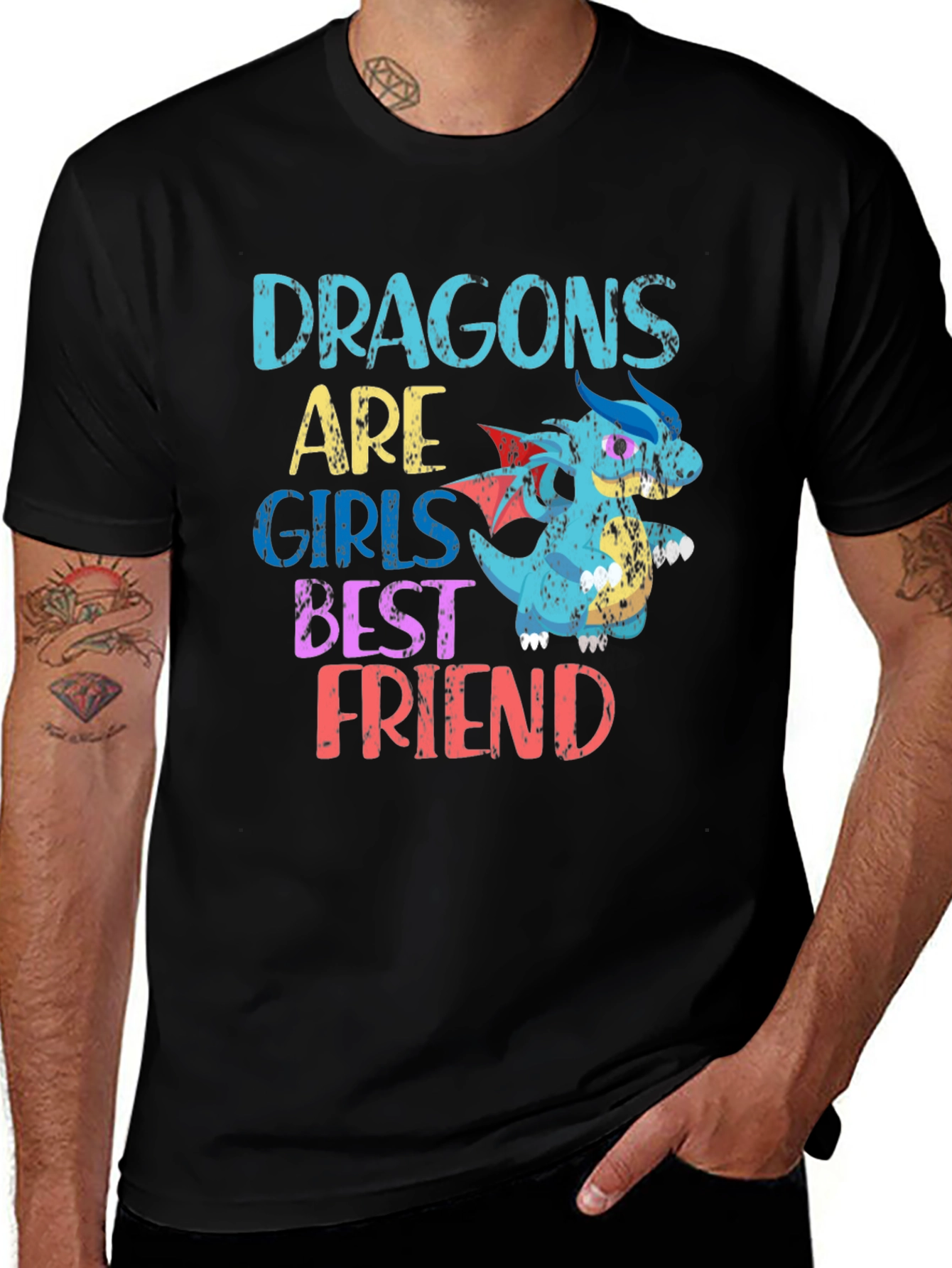 Variant 9 of Dragon's Girls Best Friend Black T-Shirt