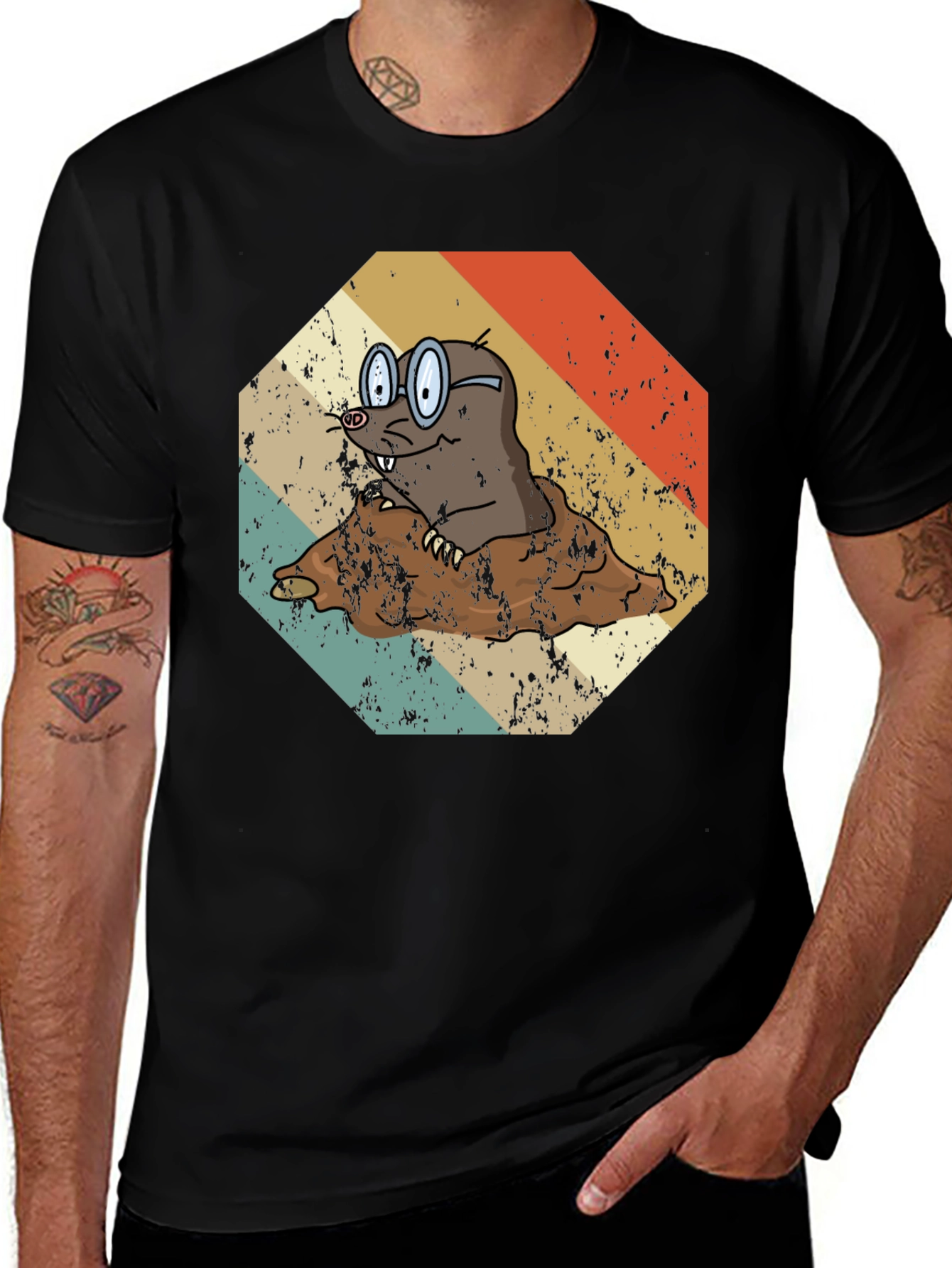 Variant 5 of Retro Mole T-Shirt: Funny Cartoon Animal Graphic Tee