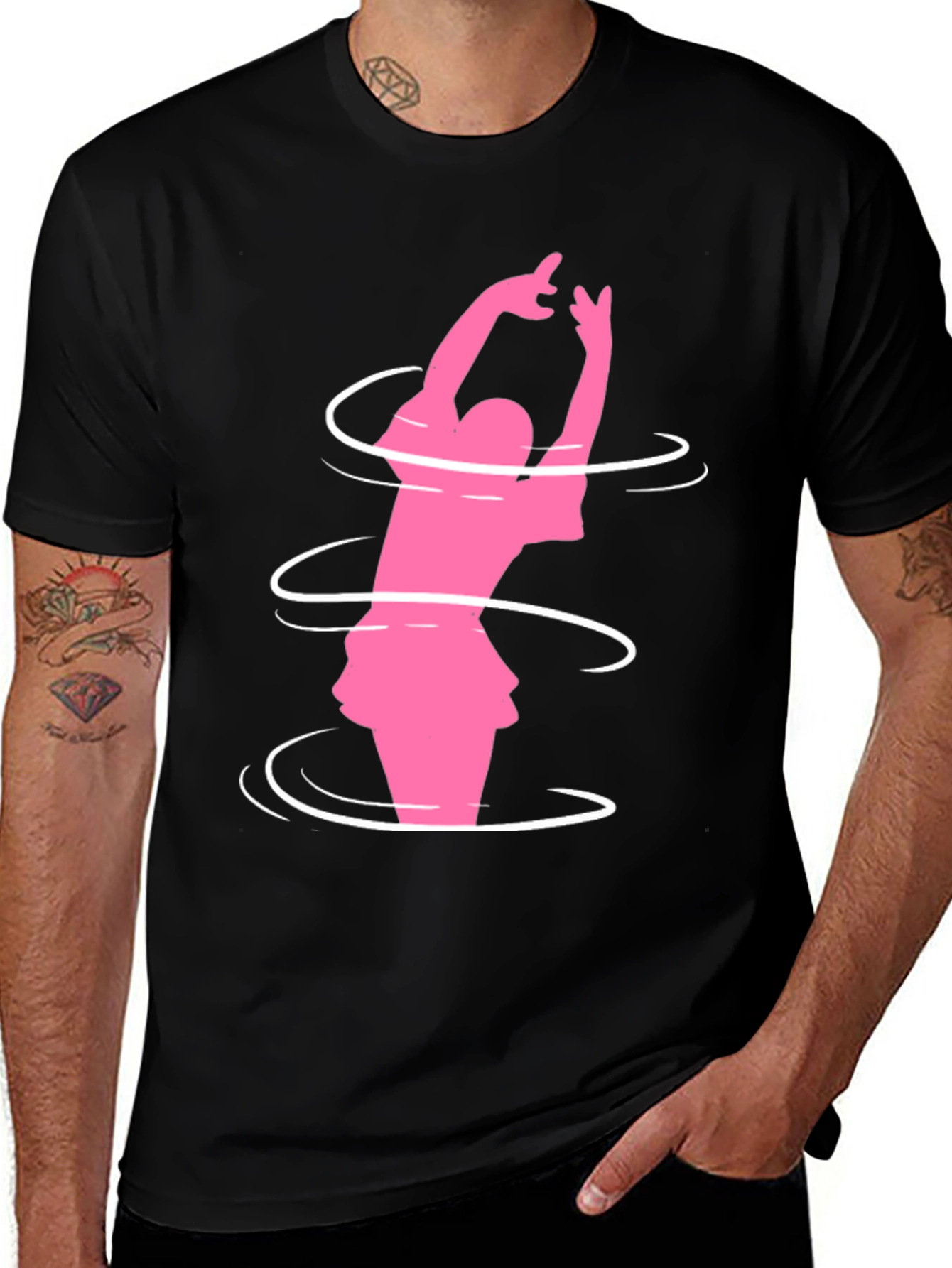 Variant 17 of Pink Dancer Black Tee Shirt