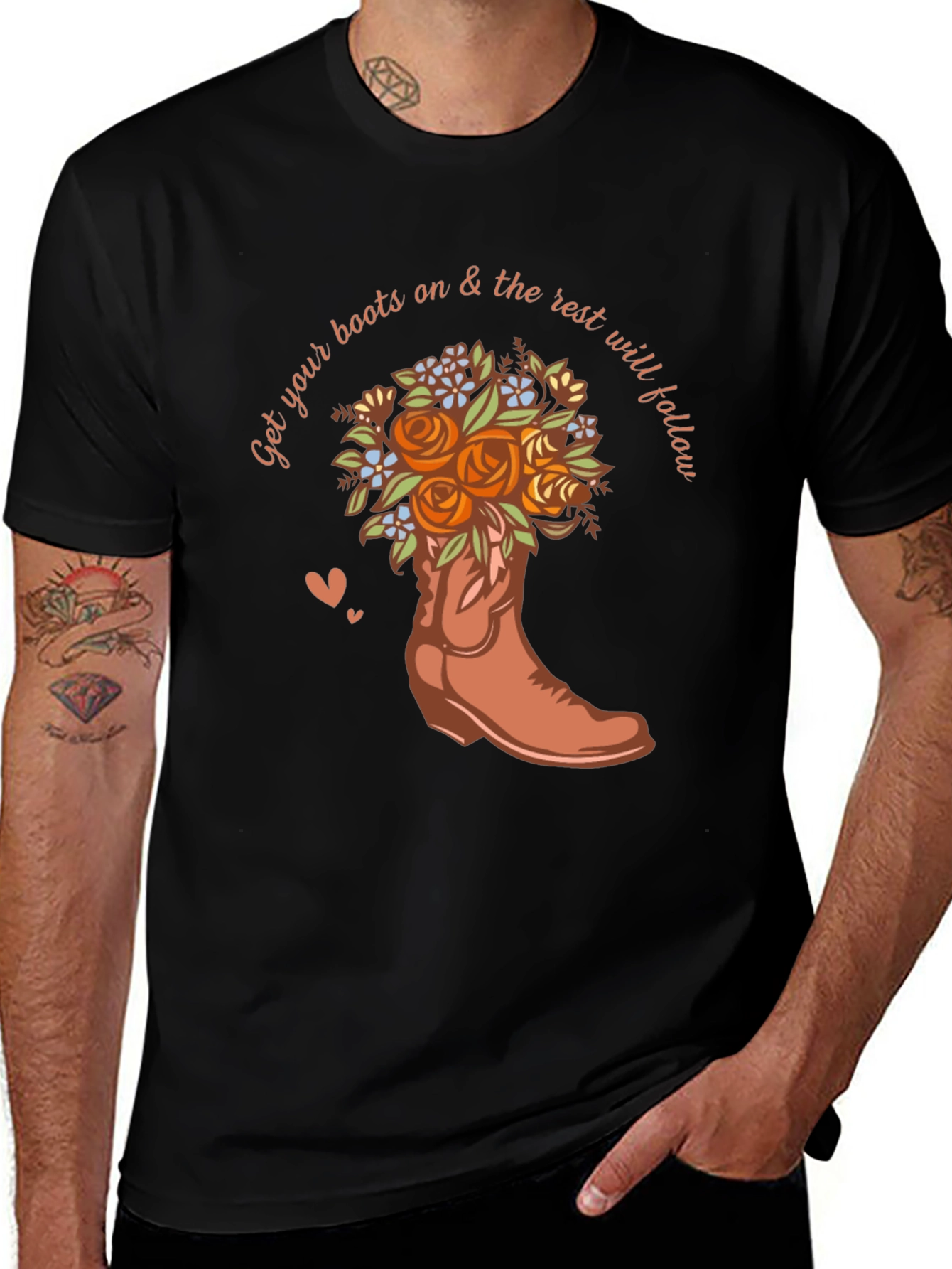 Variant 2 of Floral Boot Graphic Tee - Country Style Comfort