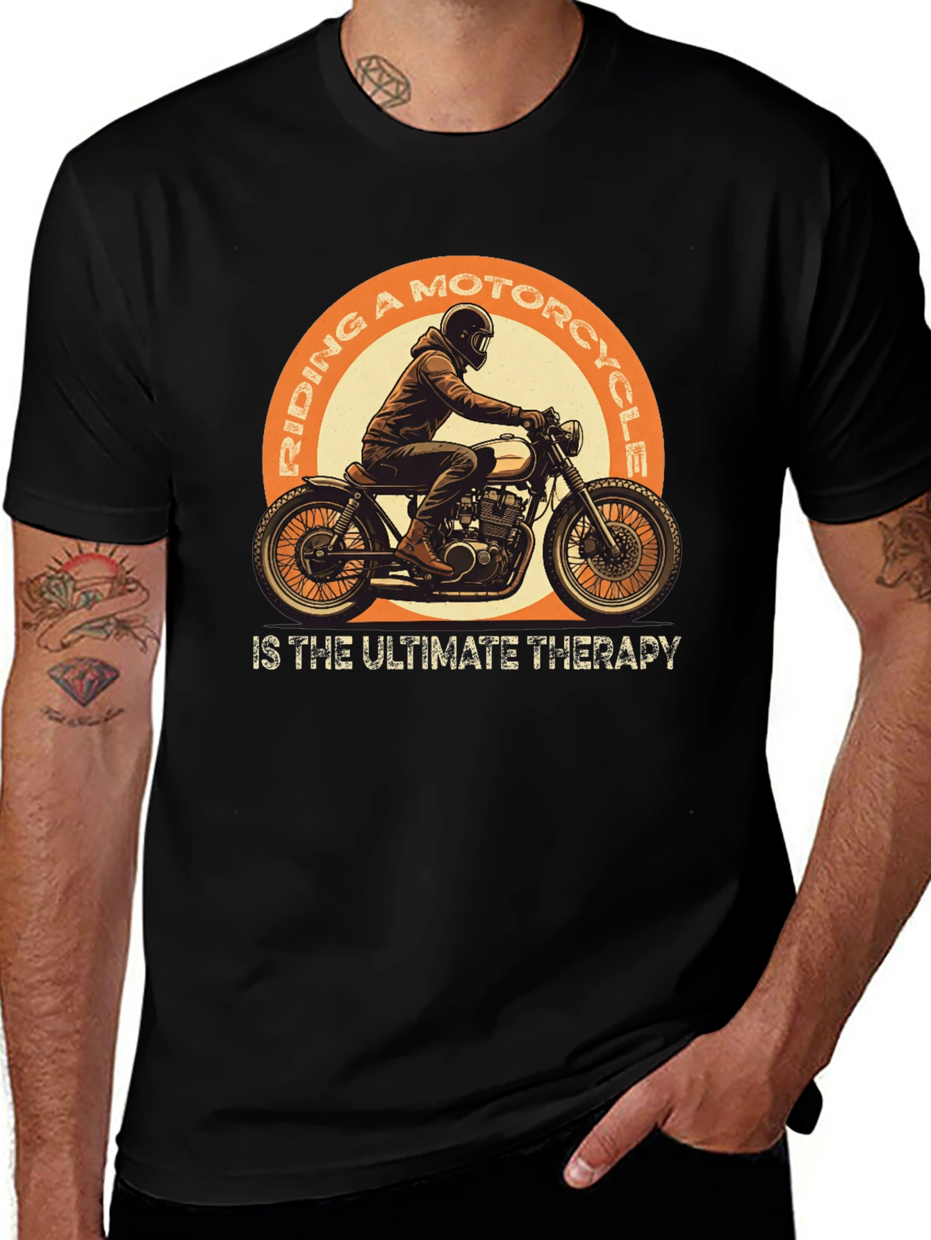 Variant 15 of Motorcycle Therapy T-Shirt - Ride in Style
