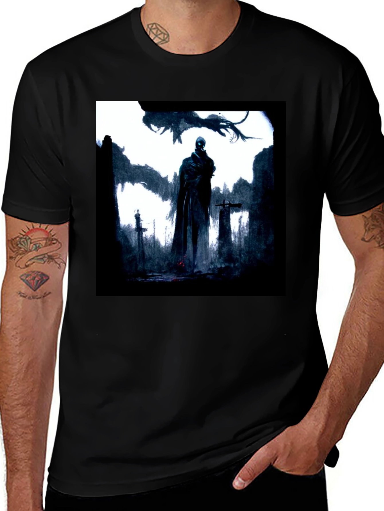 Variant 19 of Dark Reaper Graphic Tee - Edgy Streetwear Style