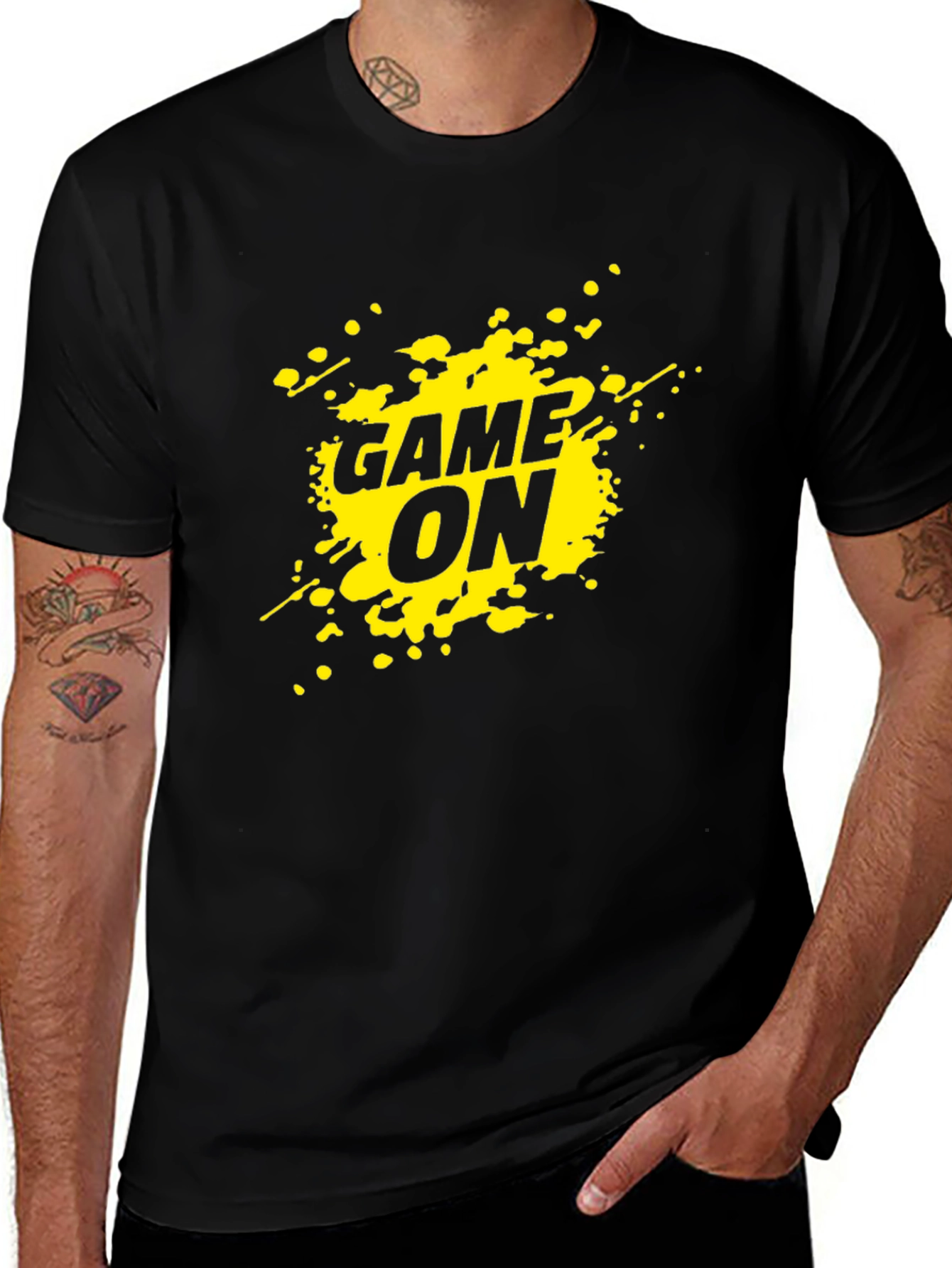 Variant 14 of Game On Graphic Tee - Black Casual T-Shirt