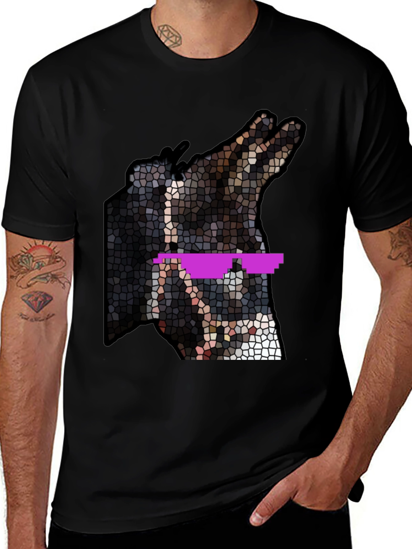 Variant 28 of Cool Dog Mosaic T-Shirt