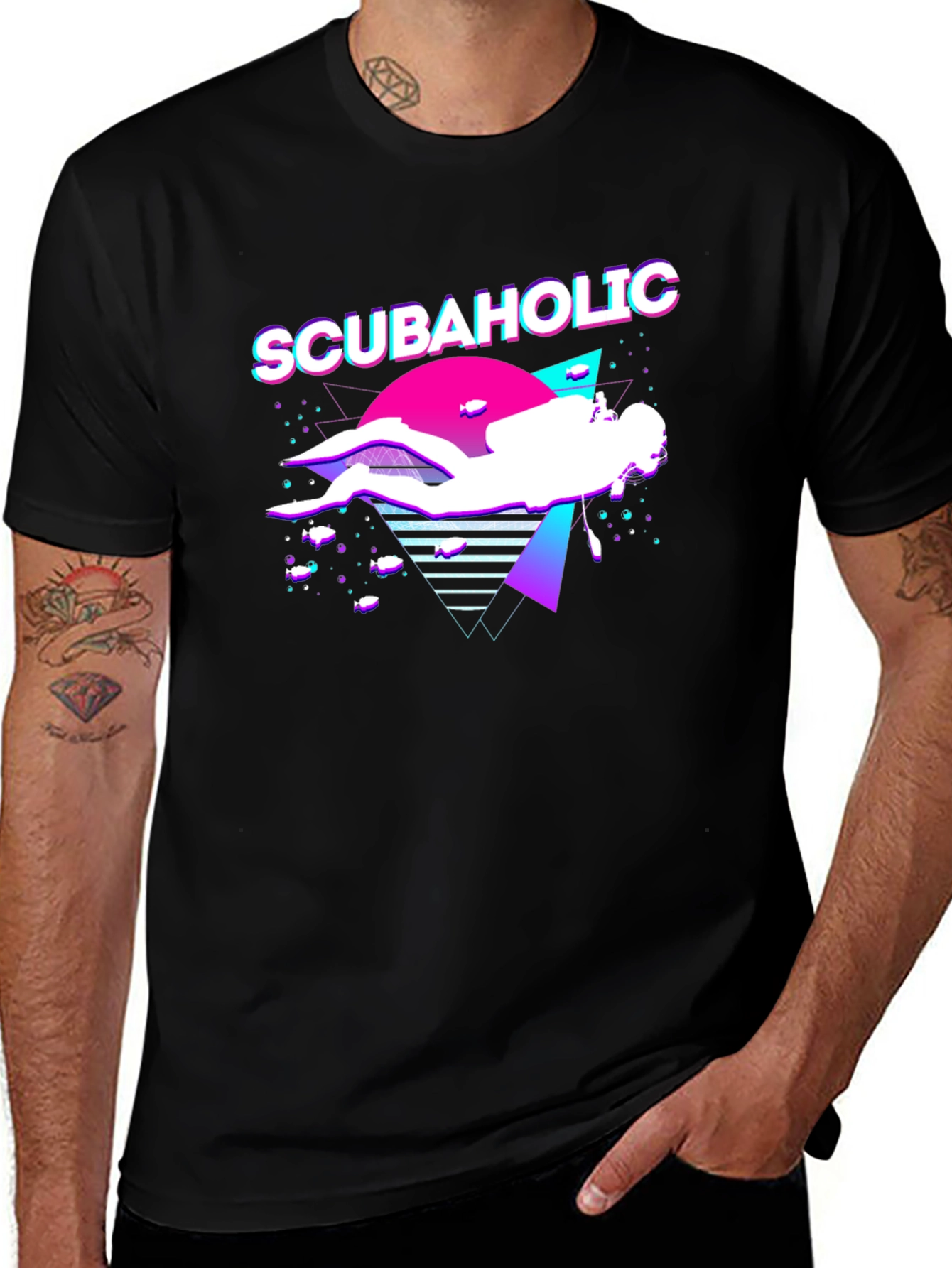 Variant 26 of Retro Scubaholic Graphic T-Shirt