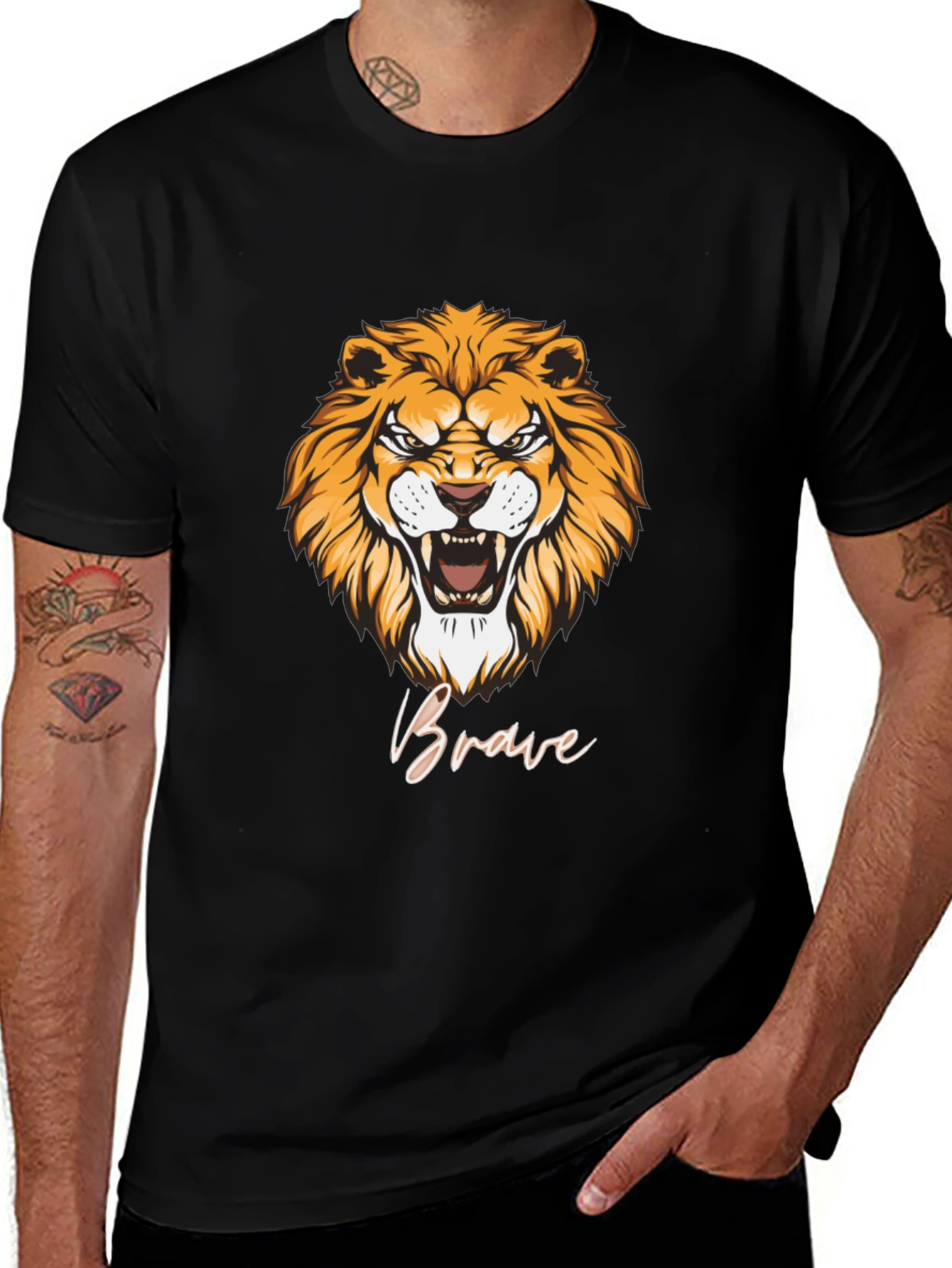 Variant 21 of Brave Lion Graphic Tee - Bold Style