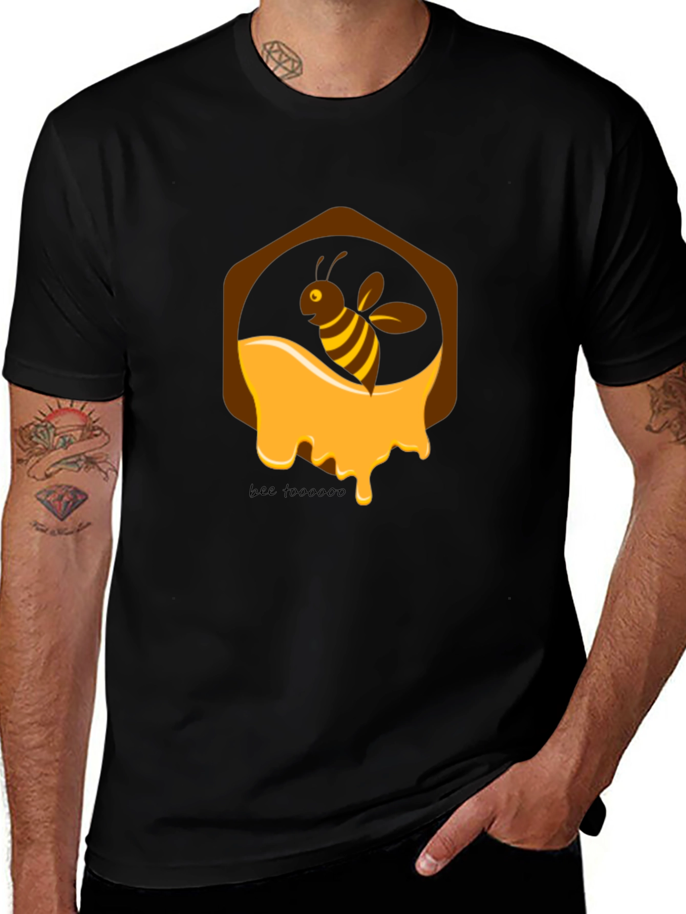 Variant 28 of Bee Honeycomb T-Shirt - Stylish Graphic Tee