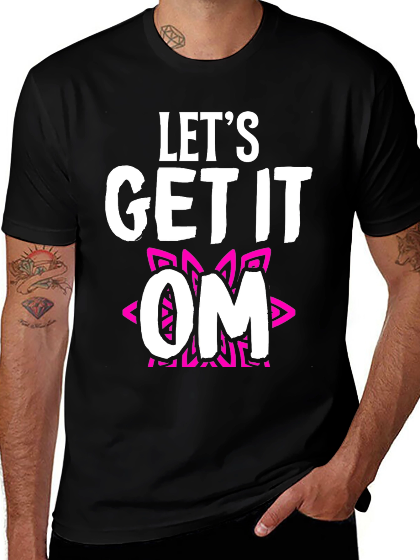 Variant 28 of Let's Get It OM T-Shirt - Fun Yoga Tee