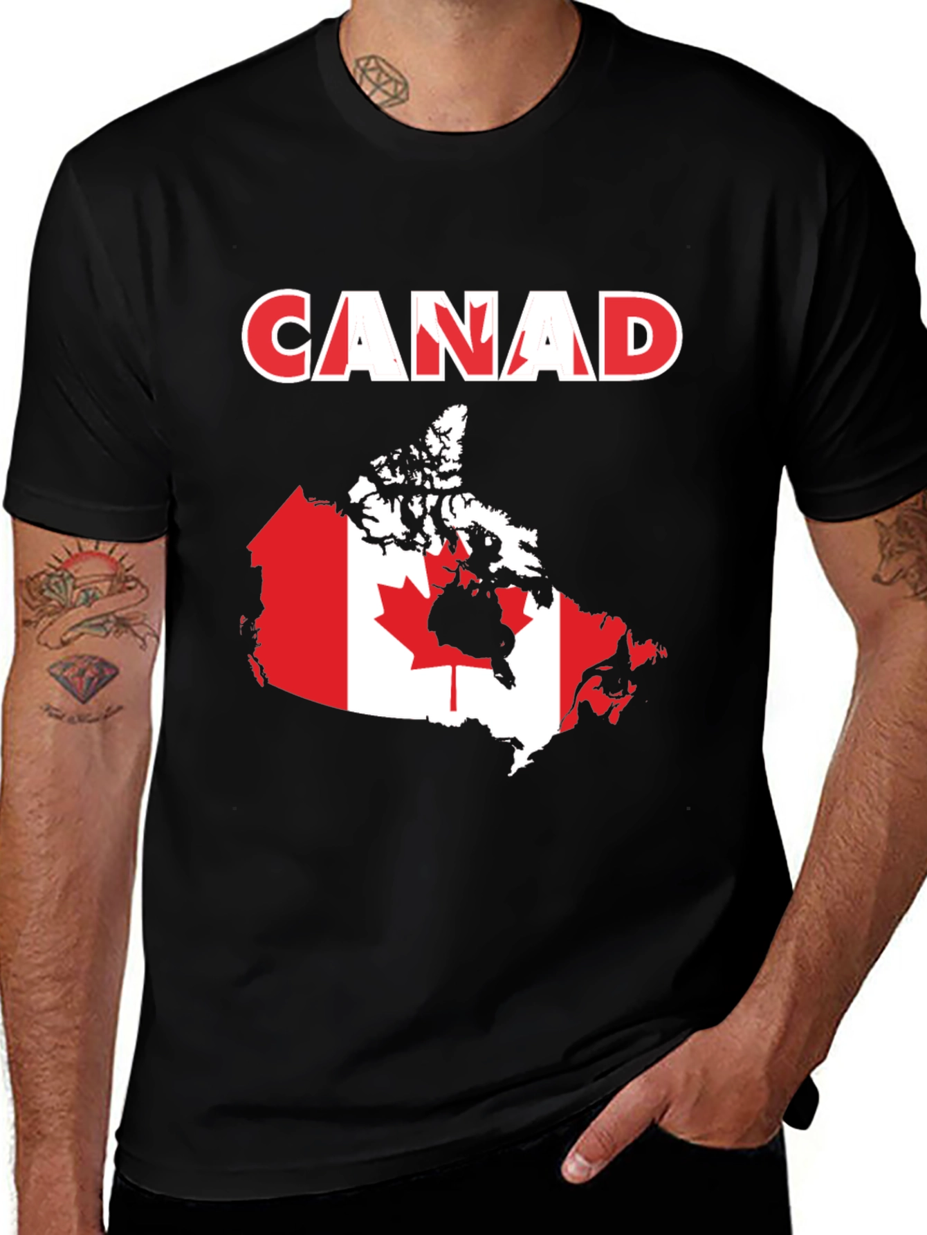 Canada Flag Map T-Shirt Patriotic Pride Tee