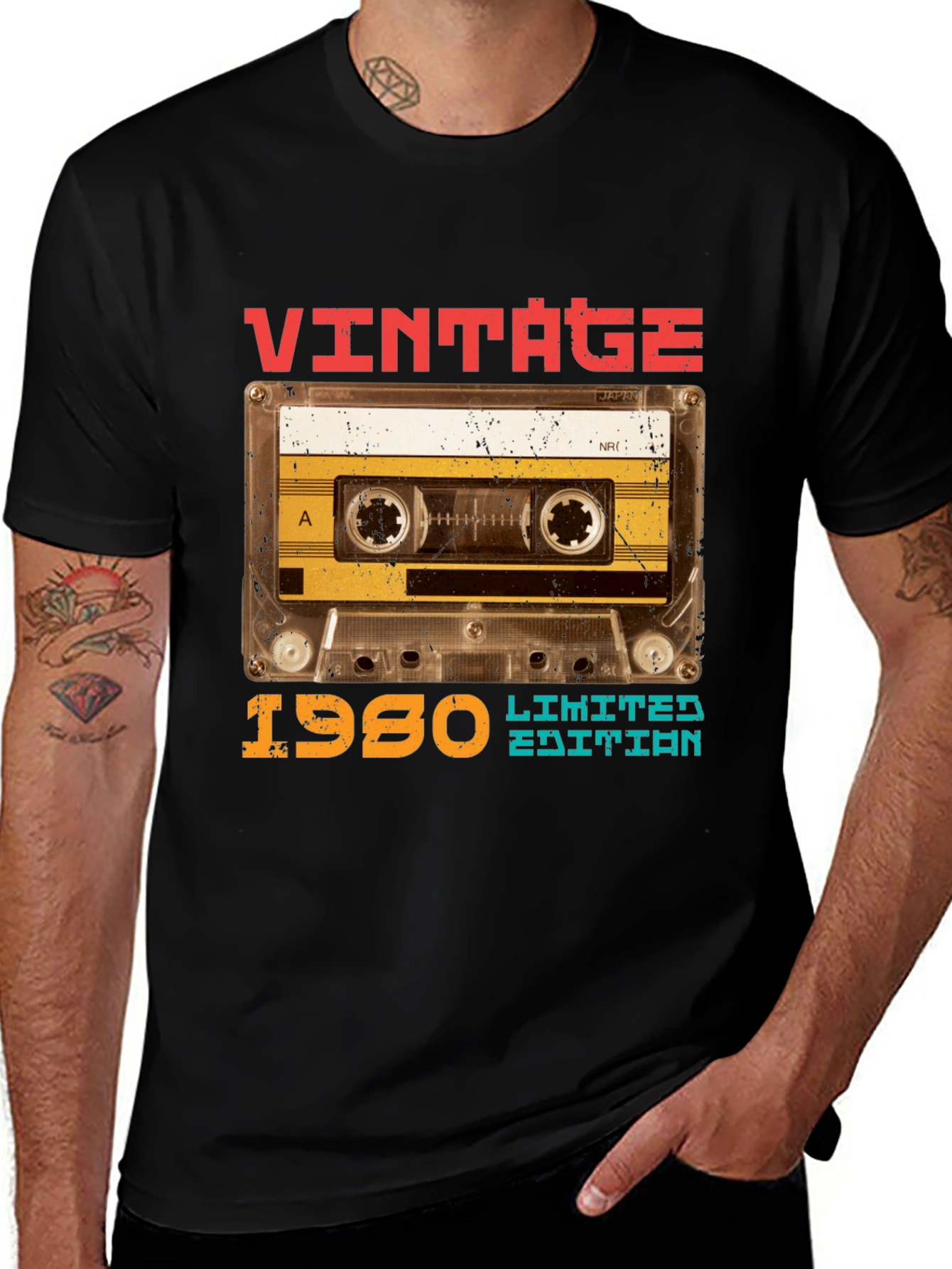 Vintage 1980 Limited Edition Cassette Tape T-Shirt