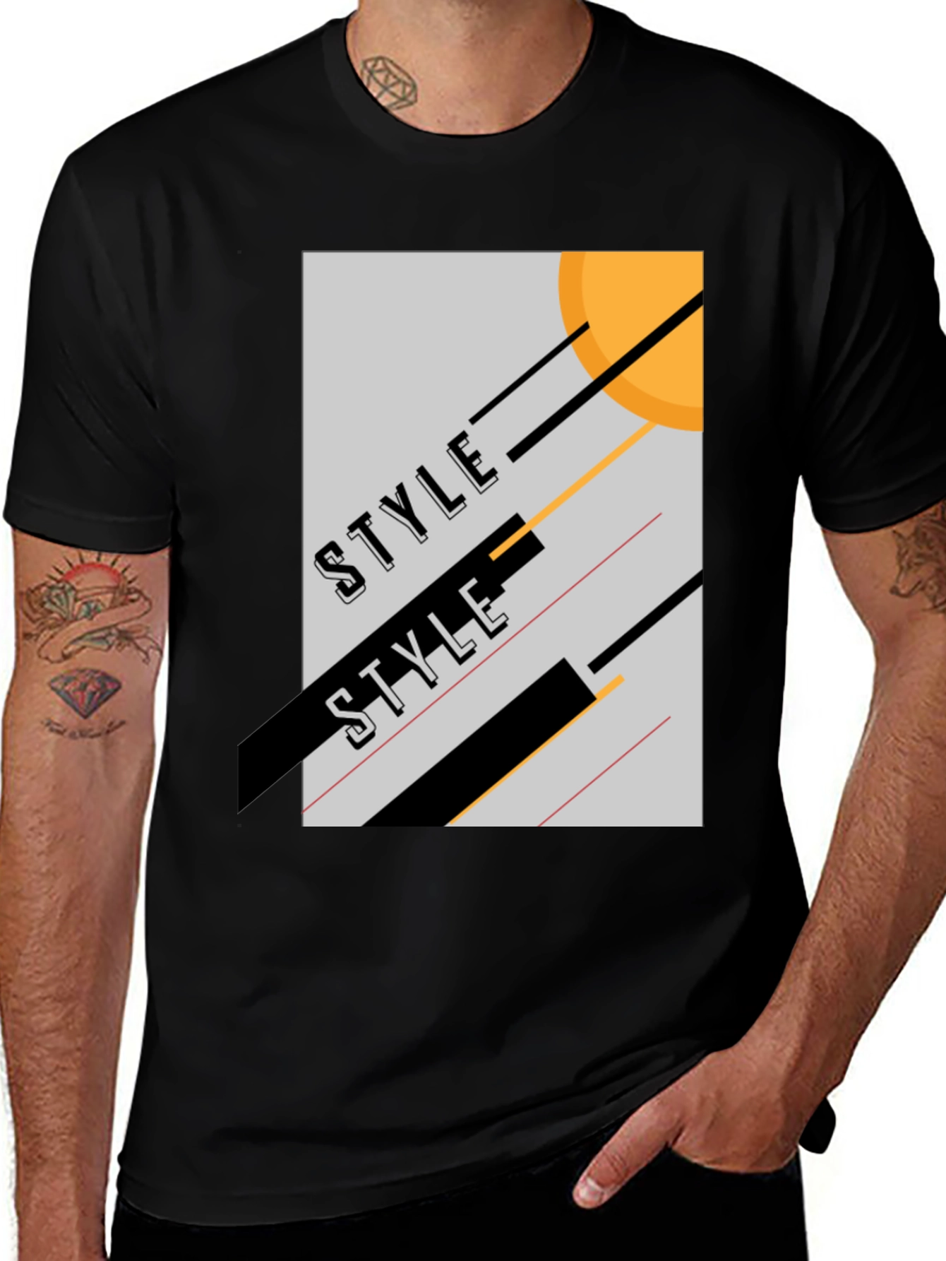 Variant 16 of Stylish Style Graphic Print Black T-Shirt