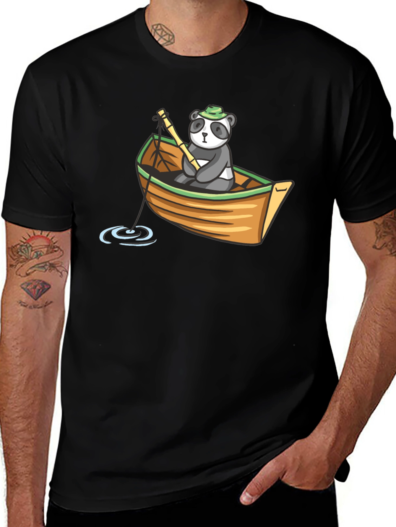 Variant 28 of Panda Fishing Boat Graphic T-Shirt