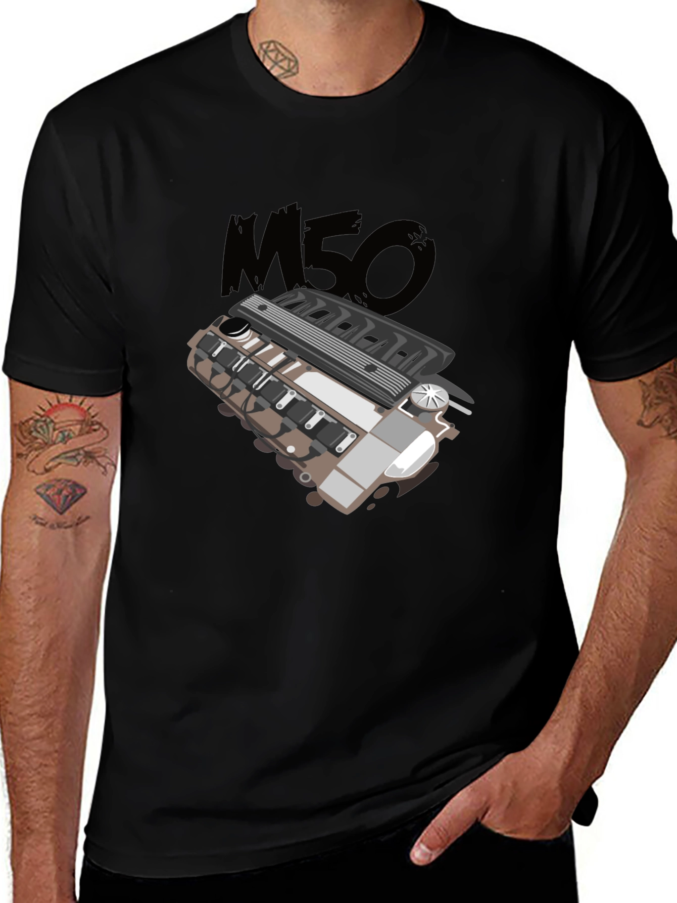 M50 Engine T-Shirt - Classic Car Enthusiast Apparel