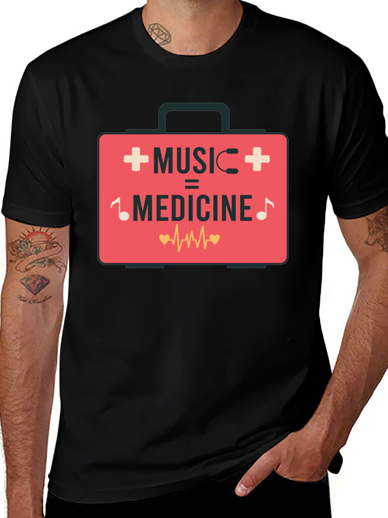 Variant 9 of Music is Medicine T-Shirt - Healthcare & Music Lover Tee