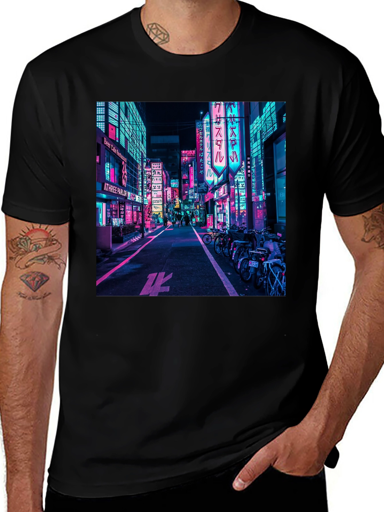 Variant 16 of Neon Cityscape Graphic Tee