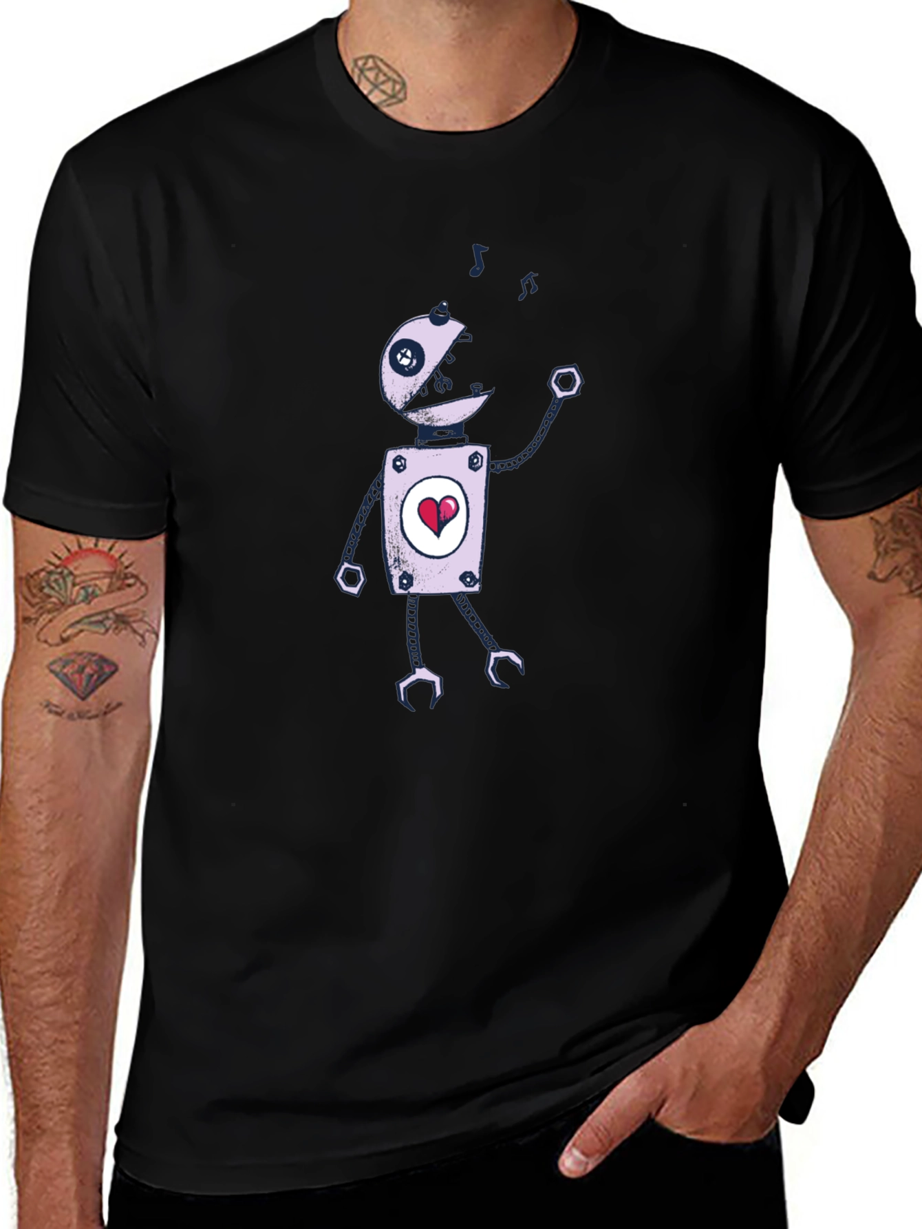 Robot Heart T-Shirt - Unique Graphic Tee