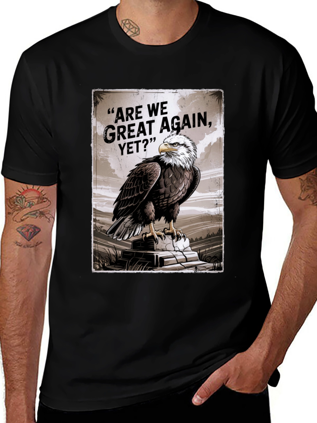 Variant 19 of Bald Eagle "Are We Great Again, Yet?" Graphic T-Shirt