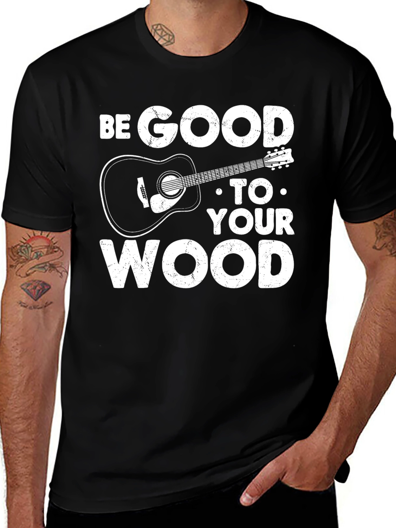 Variant 29 of Be Good to Your Wood Guitar T-Shirt