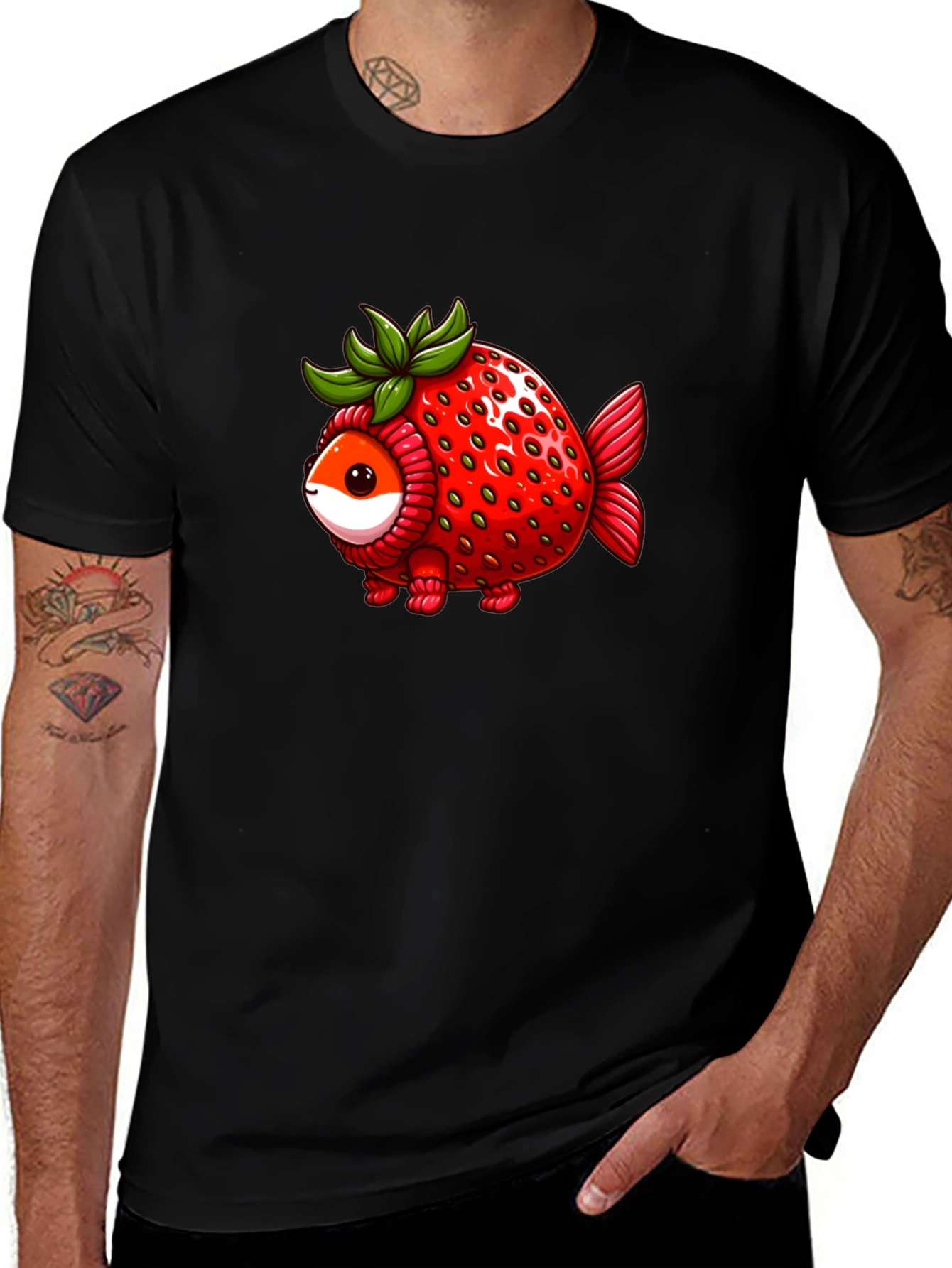 Variant 20 of Strawberry Fish T-Shirt - Unique Graphic Tee