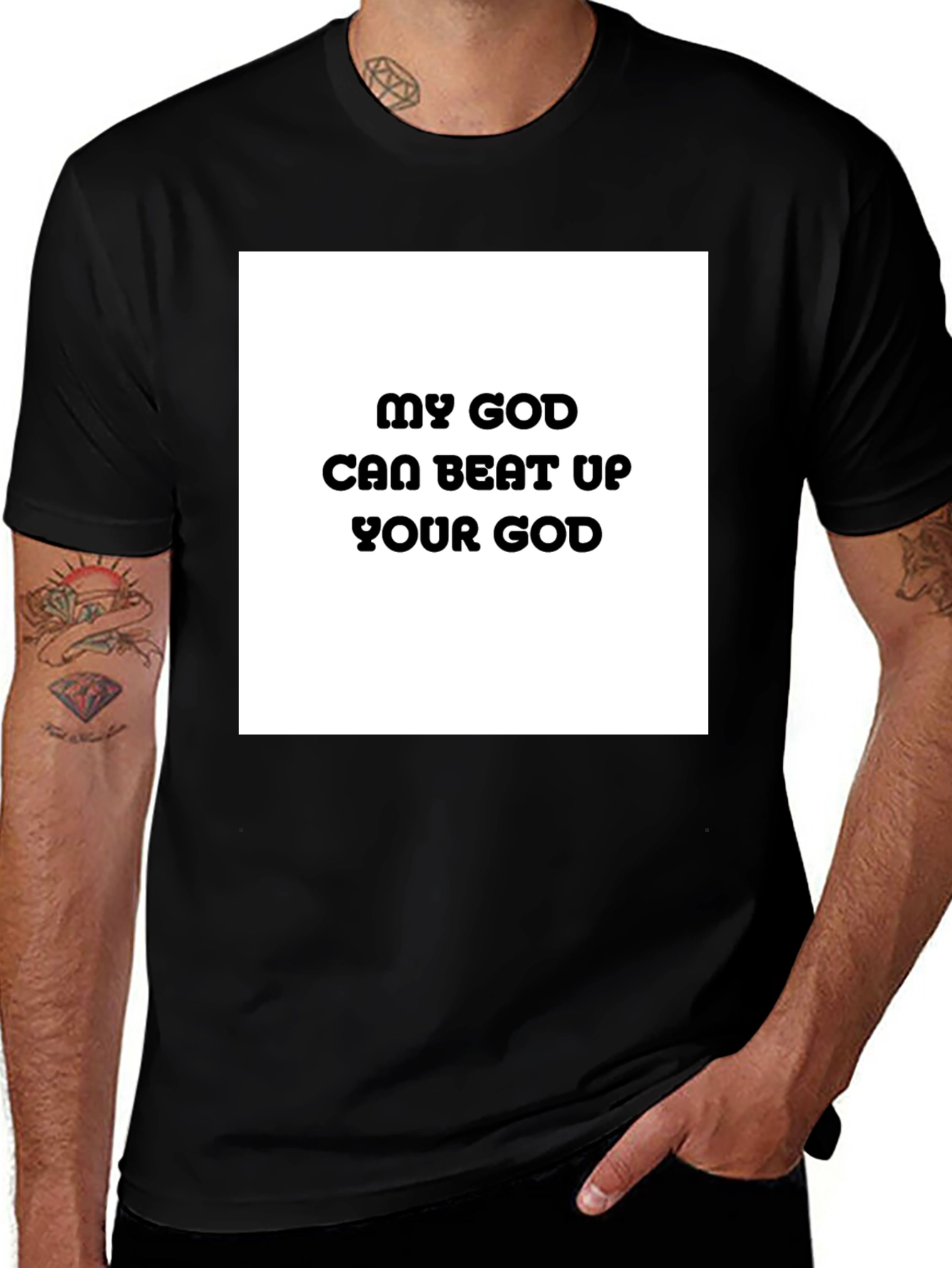 Variant 5 of My God Can Beat Up Your God T-Shirt - Black