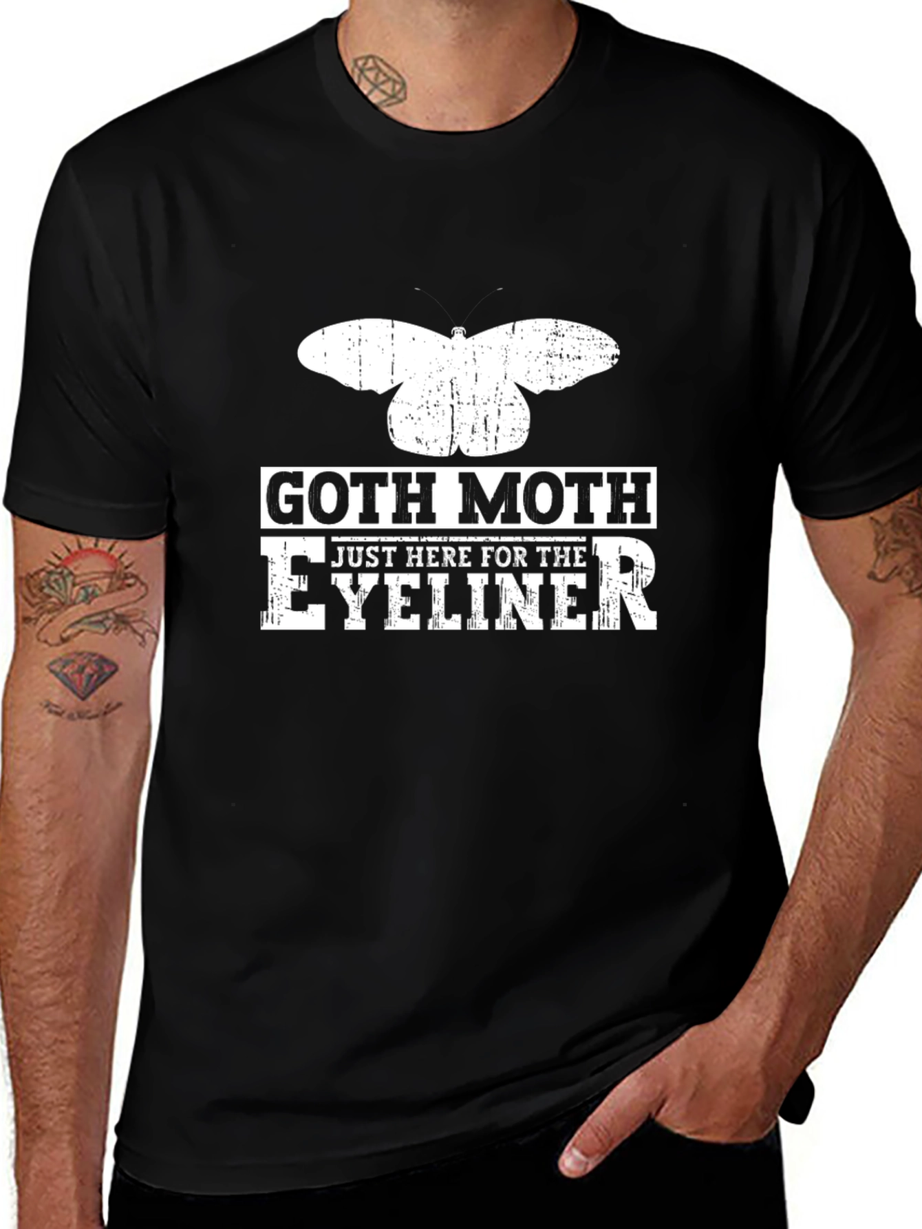 Variant 4 of Goth Moth Eyeliner Graphic T-Shirt