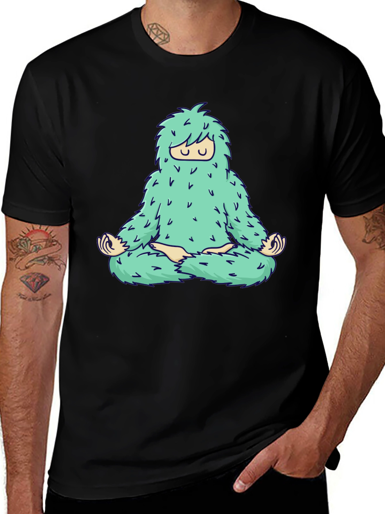 Zen Yeti Graphic Tee - Meditating Sasquatch Shirt