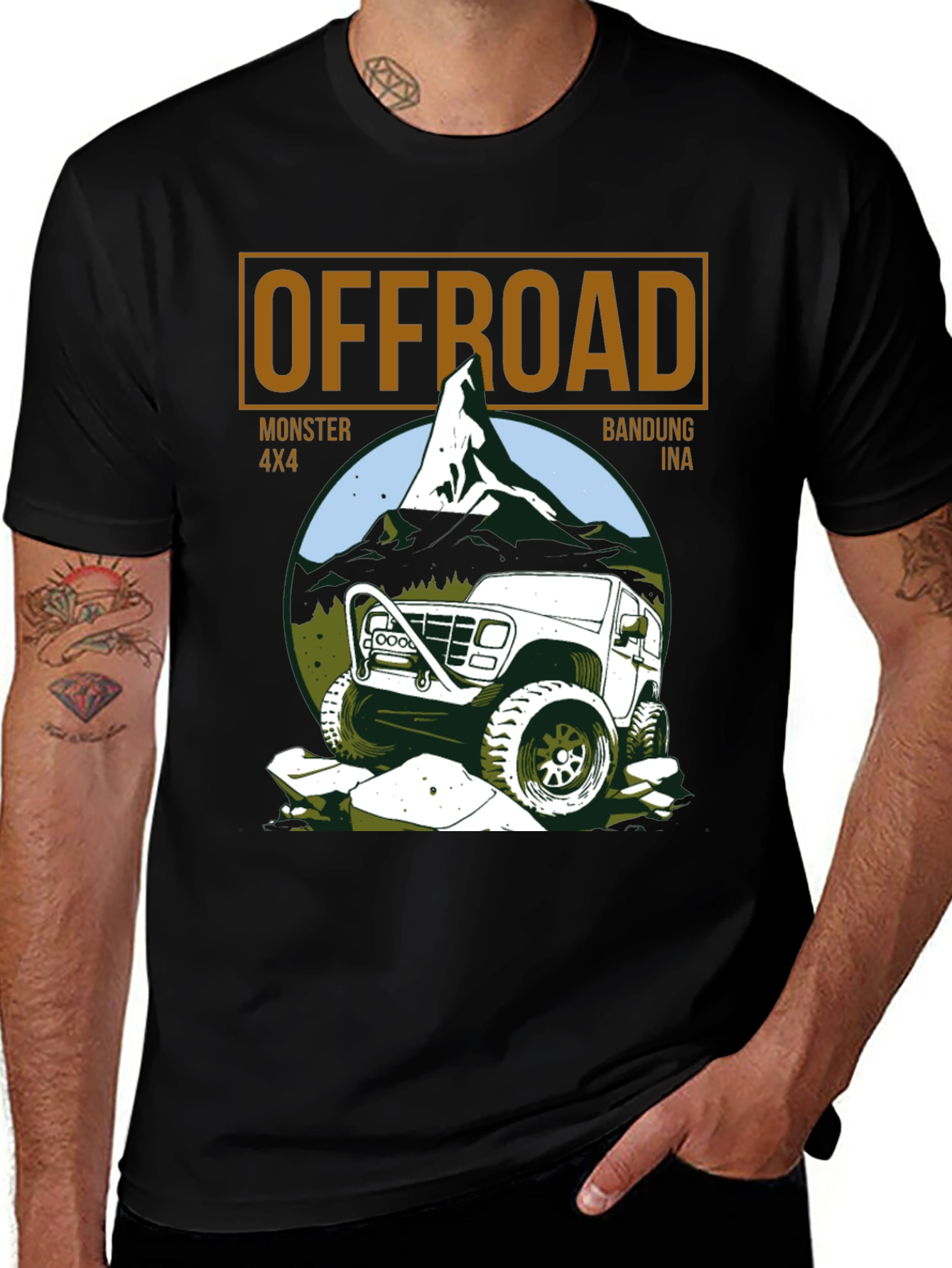 Variant 3 of Offroad Monster 4x4 Black T-Shirt