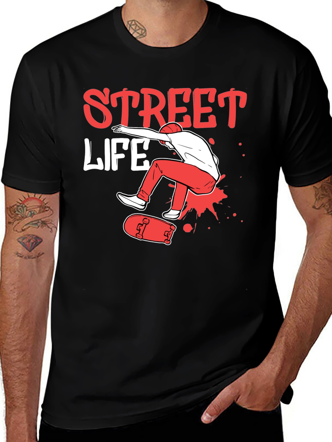 Variant 29 of Street Life Skateboarder Graphic T-Shirt - Cool Urban Style