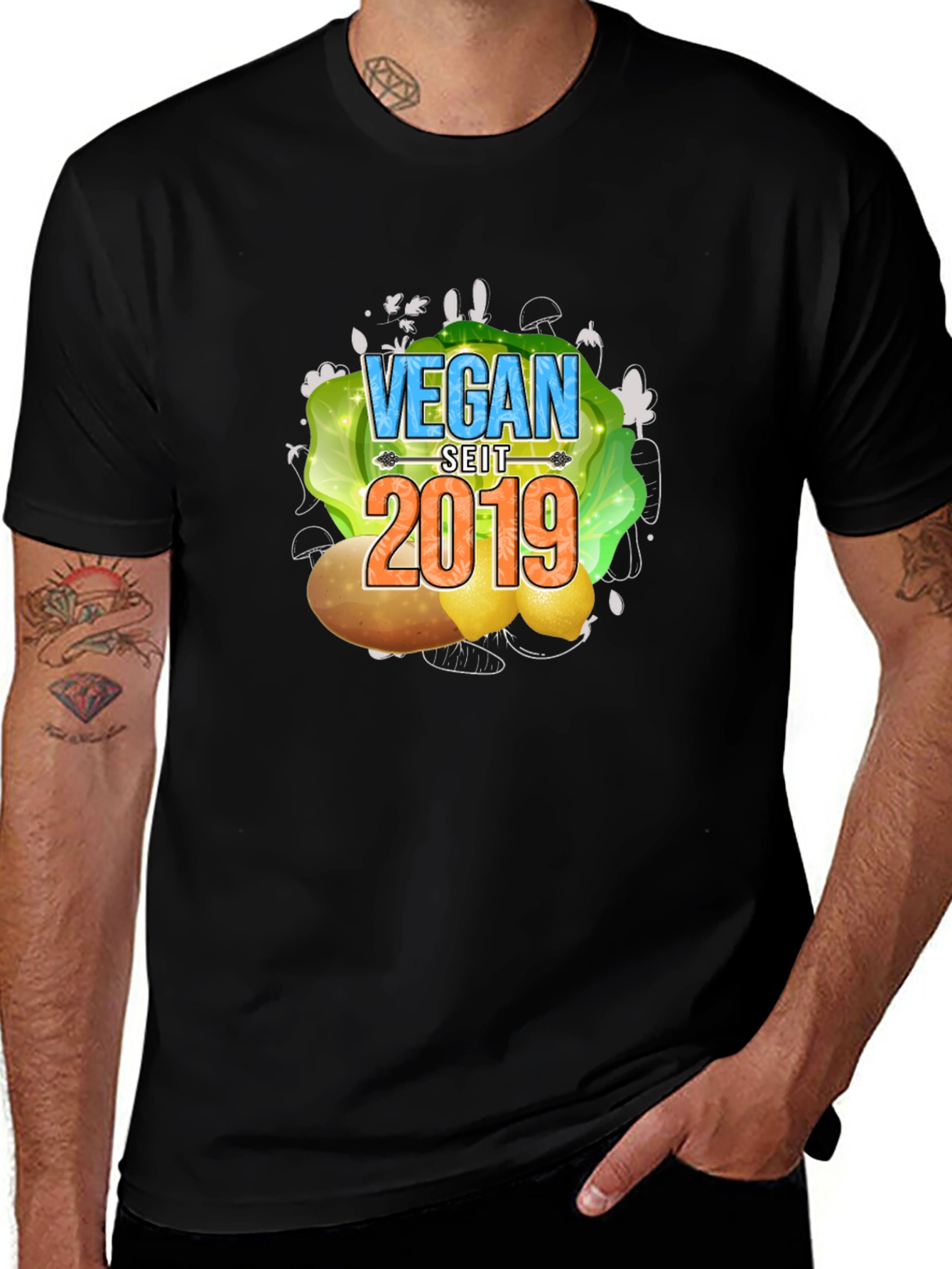 Variant 28 of Vegan Seit 2019 T-Shirt - Black Vegan Tee