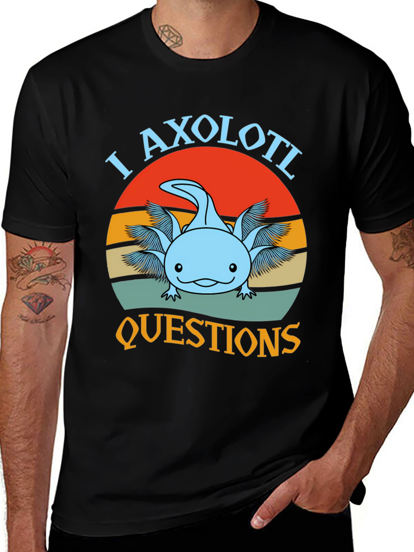 Variant 14 of Axolotl Questions Graphic Tee - Unique Retro Design