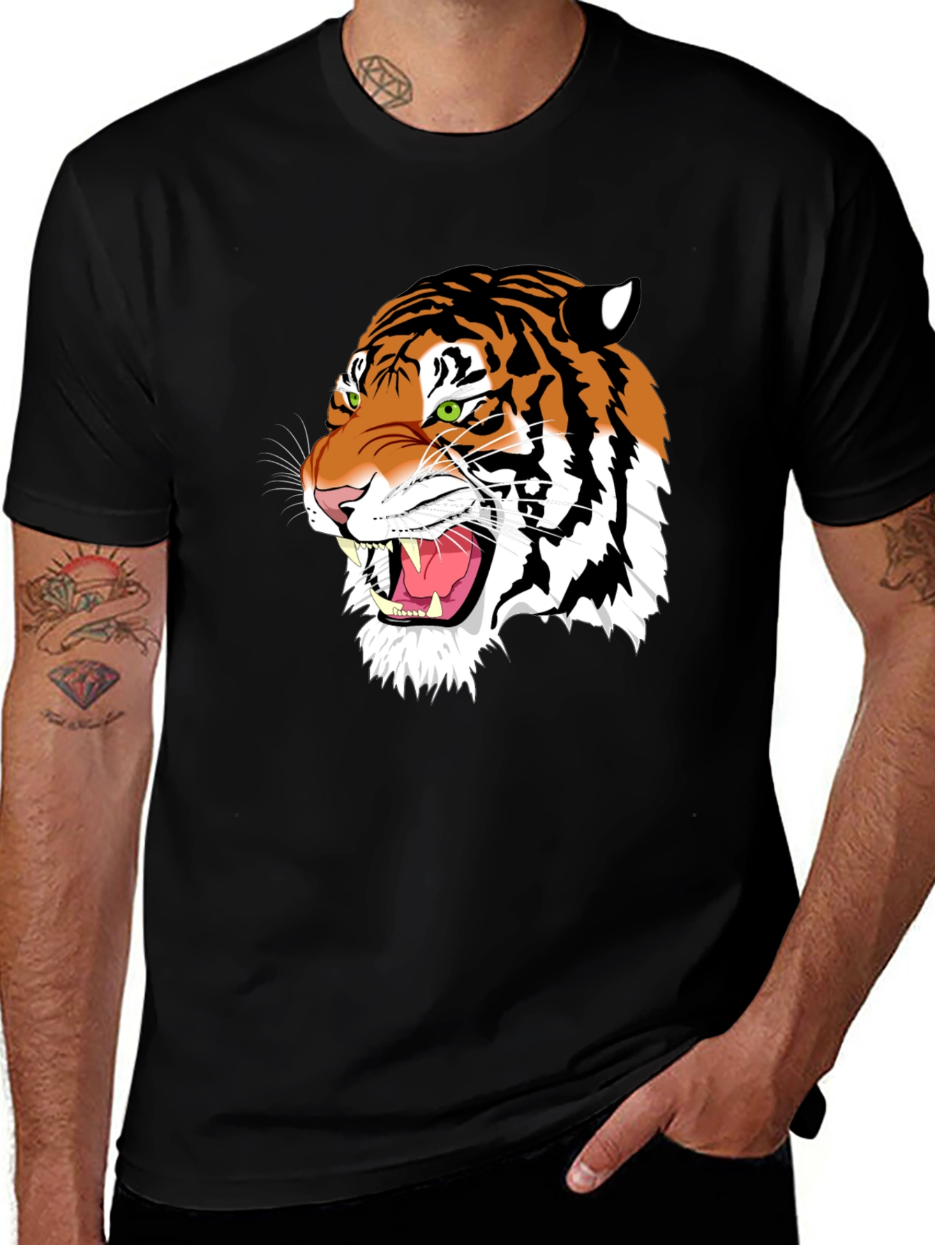 Variant 4 of Tiger Graphic Tee - Black