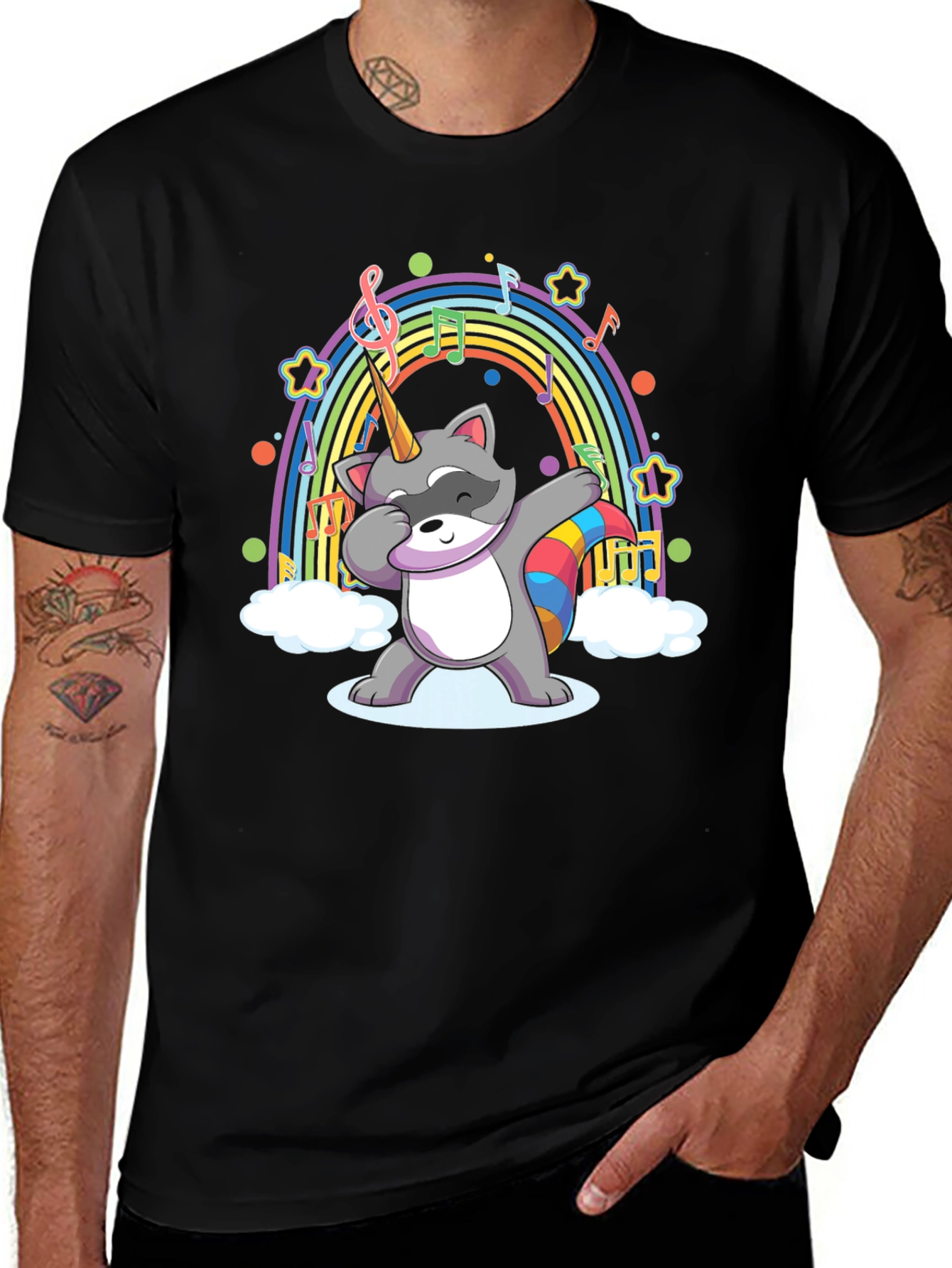 Variant 11 of Rainbow Unicorn Raccoon Dabbing T-Shirt